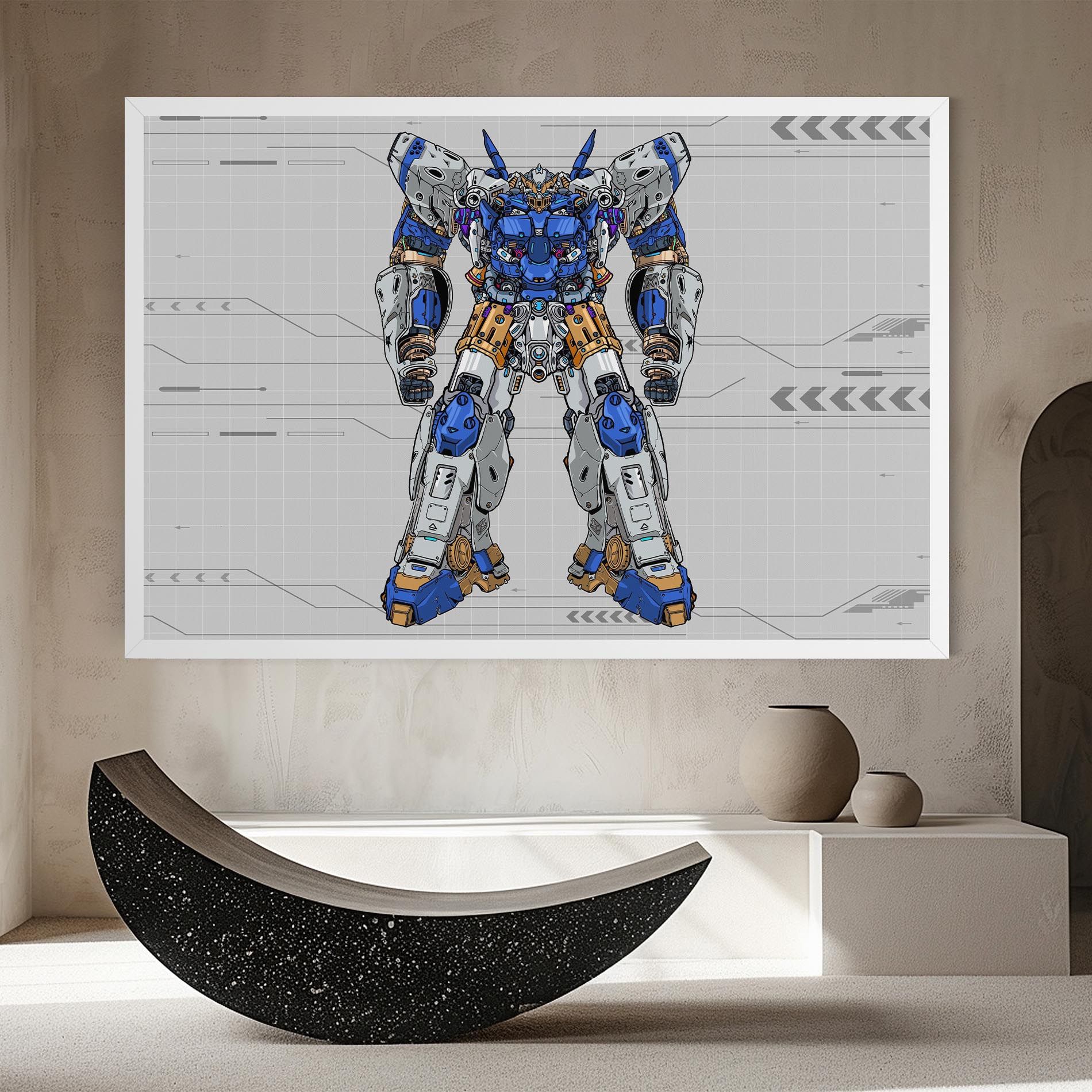 Blue Yellow Robot mockup 8