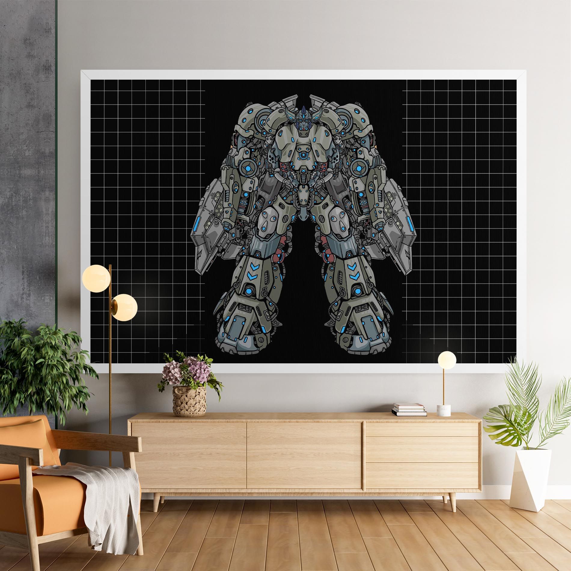 Grey Blue Robot mockup 9