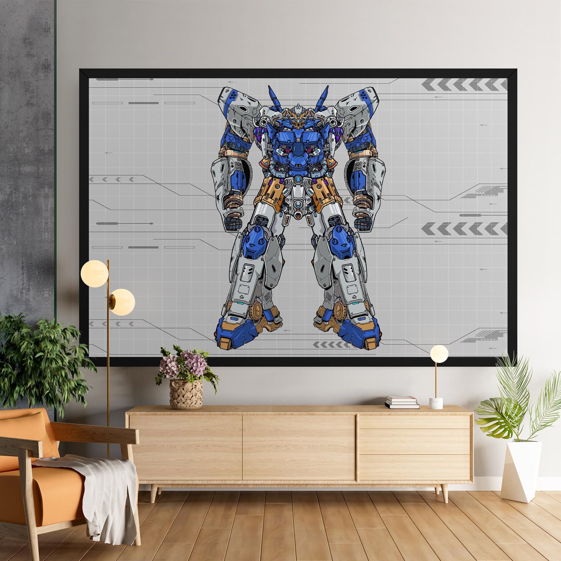 Blue Yellow Robot mockup 9