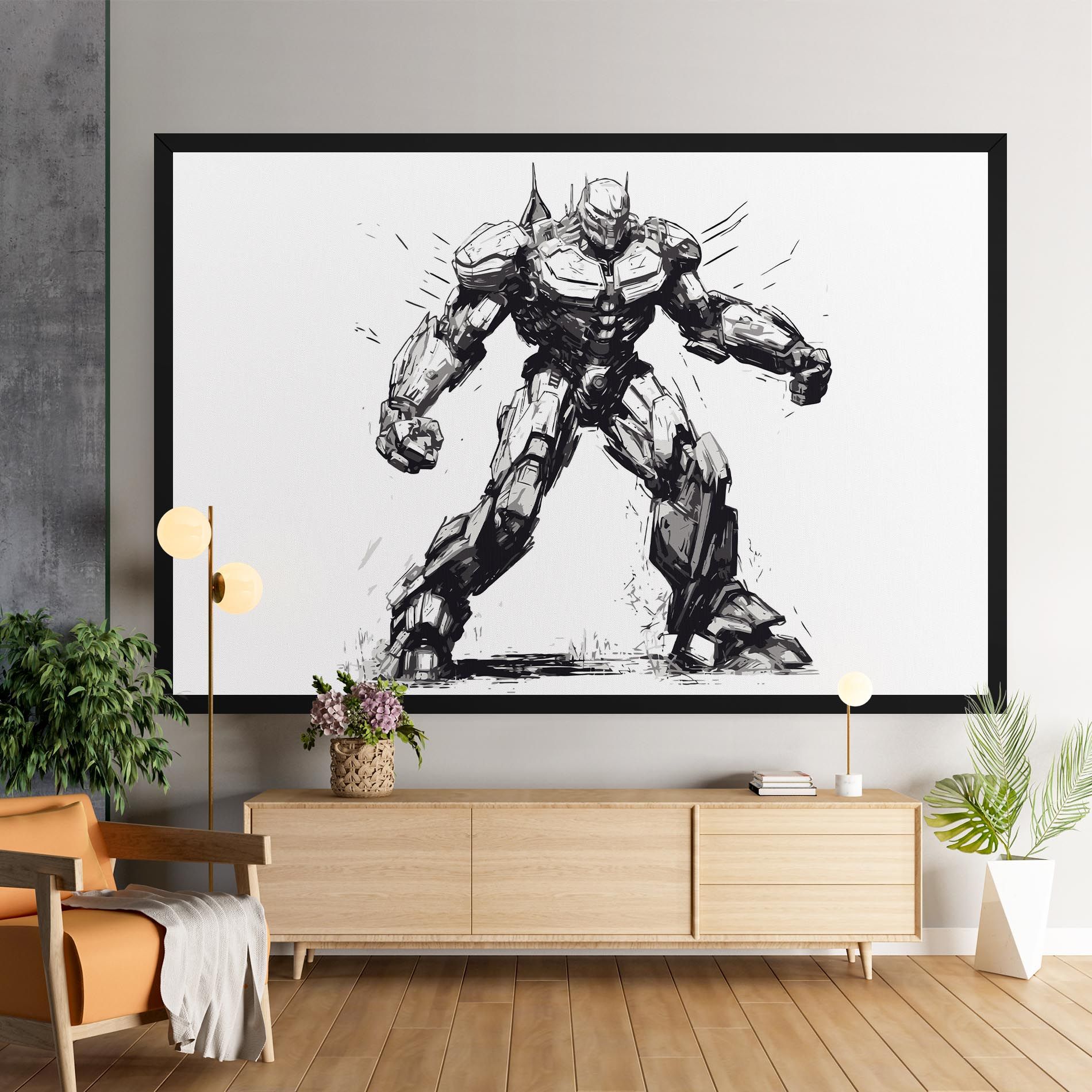 Grey White Robot mockup 9