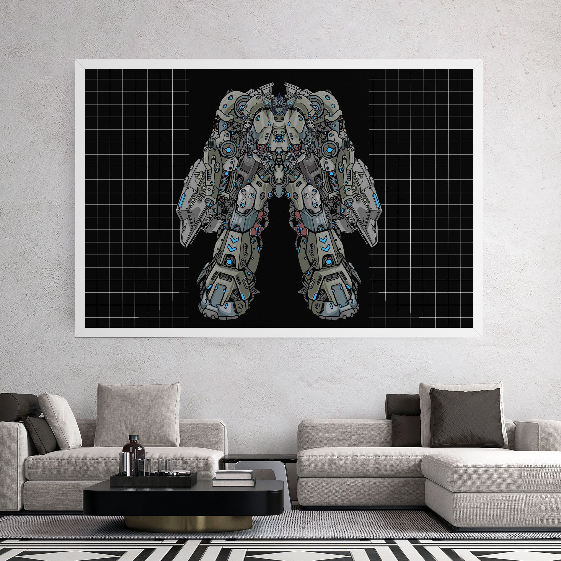 Grey Blue Robot mockup 2