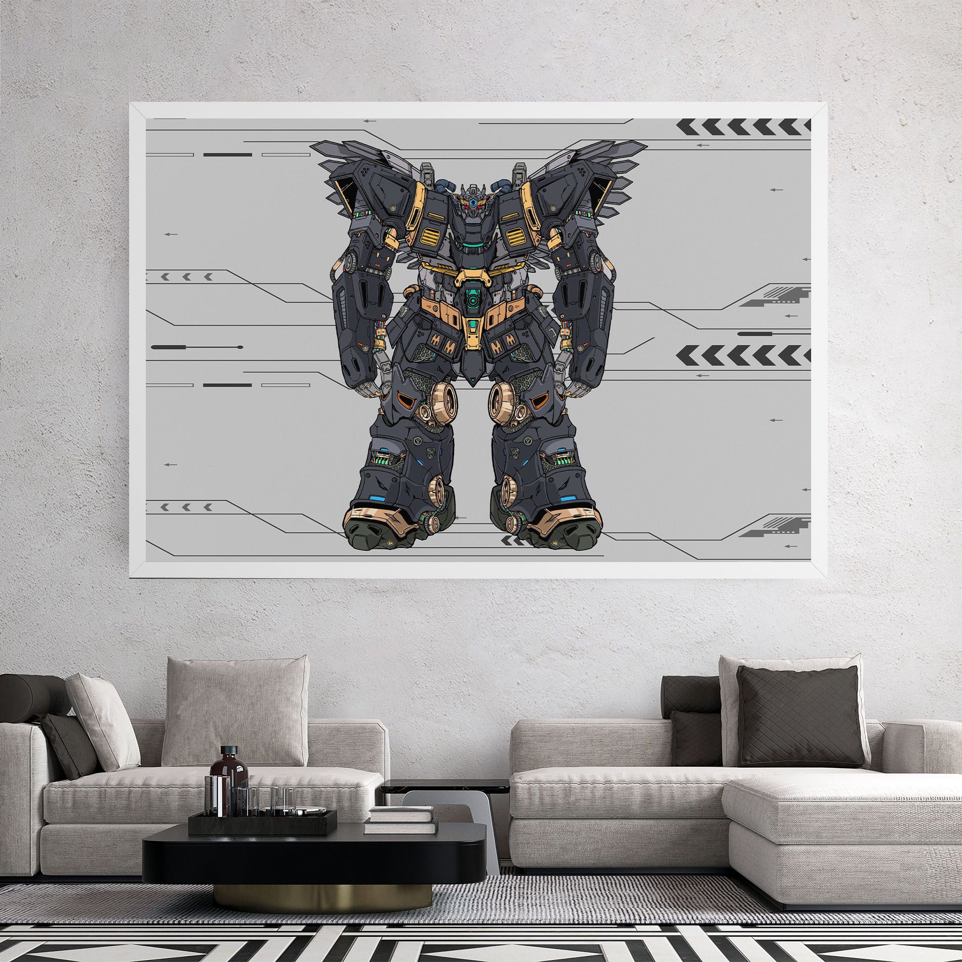 Grey Yelloy Robot mockup 2