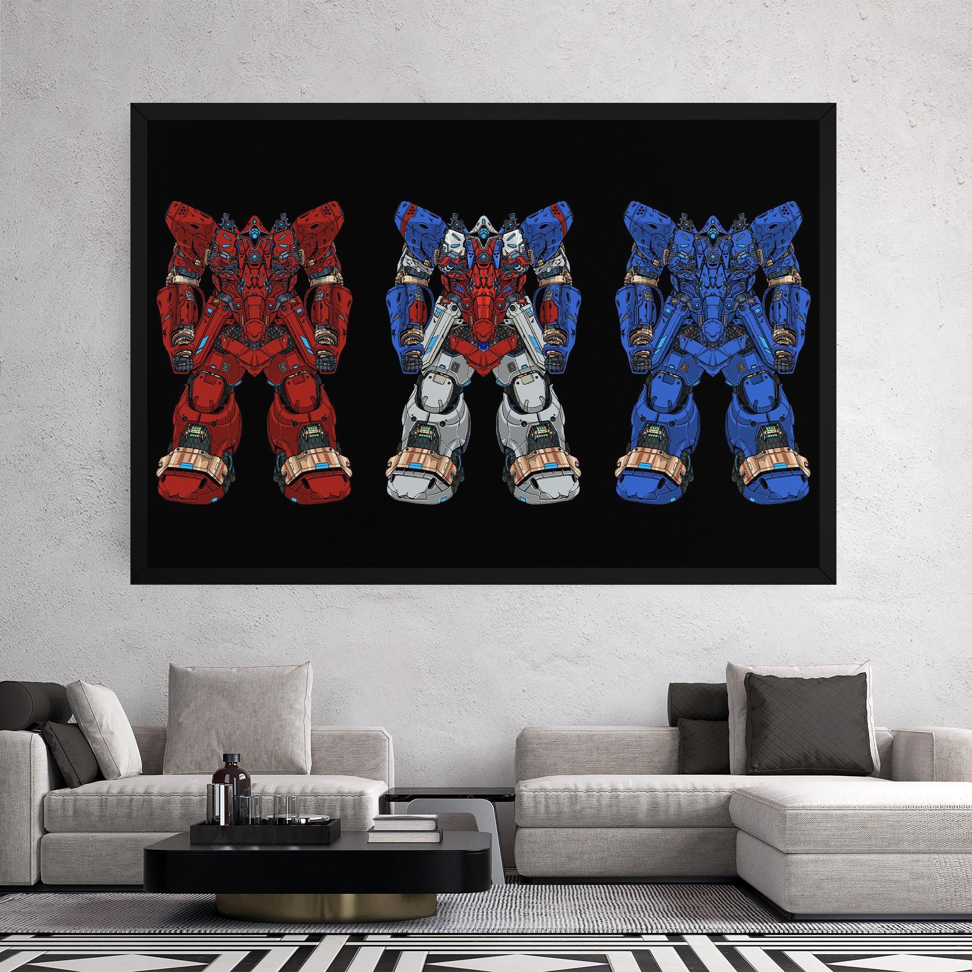 Blue Red Robots mockup 2