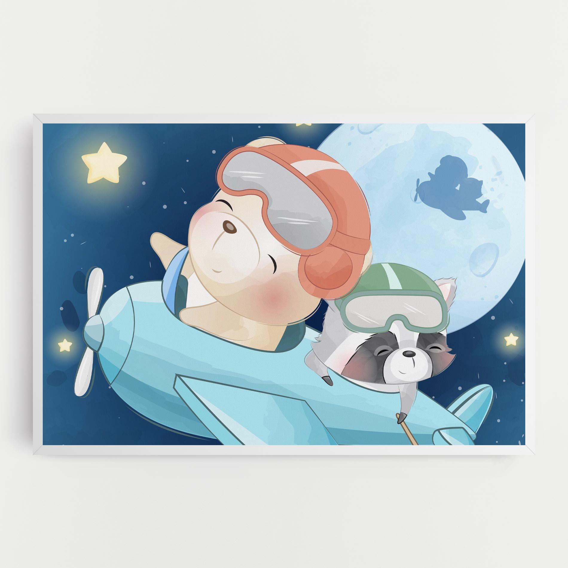 Картина на платно Bear Flying Star mockup 0