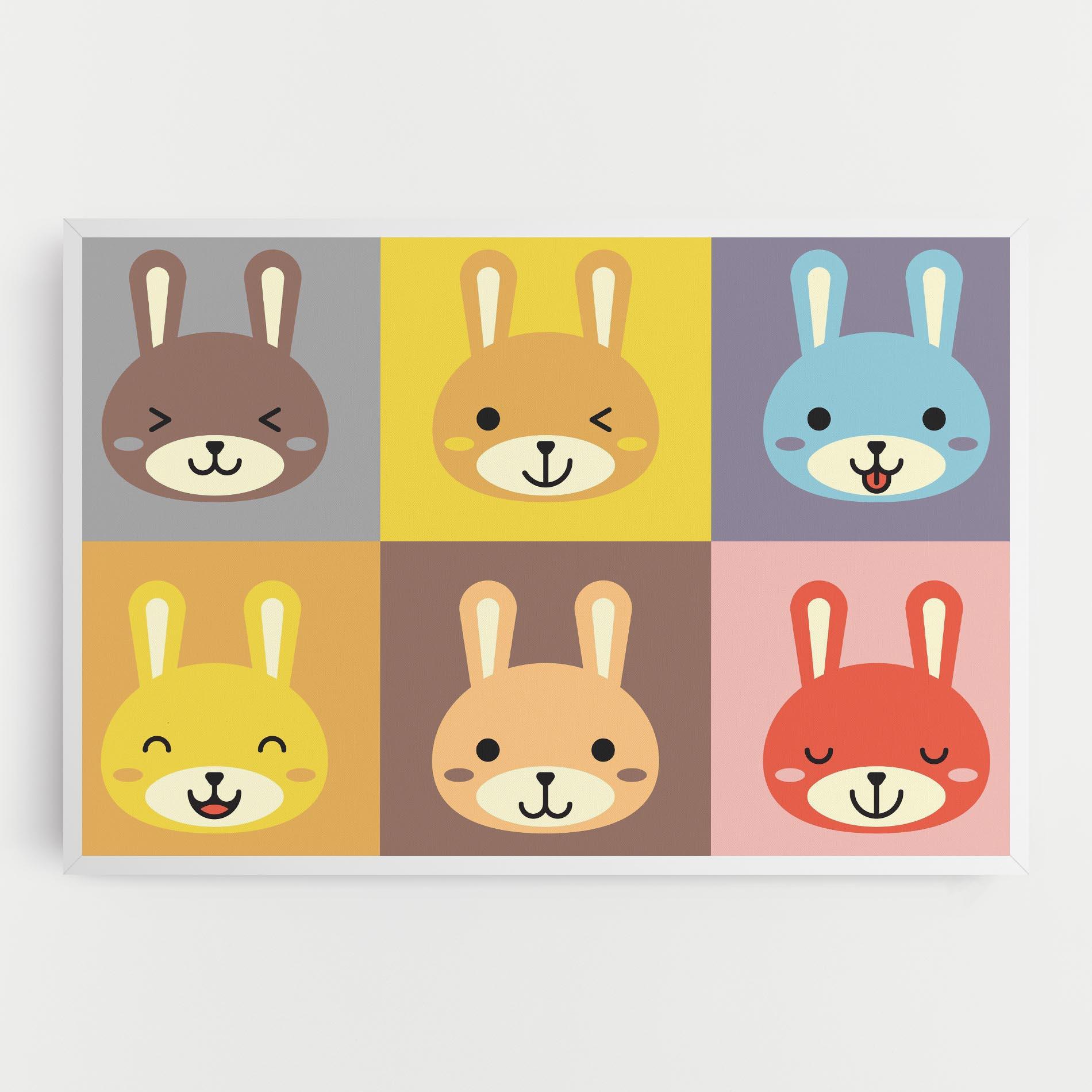 Картина на платно Bunny Colors mockup 0