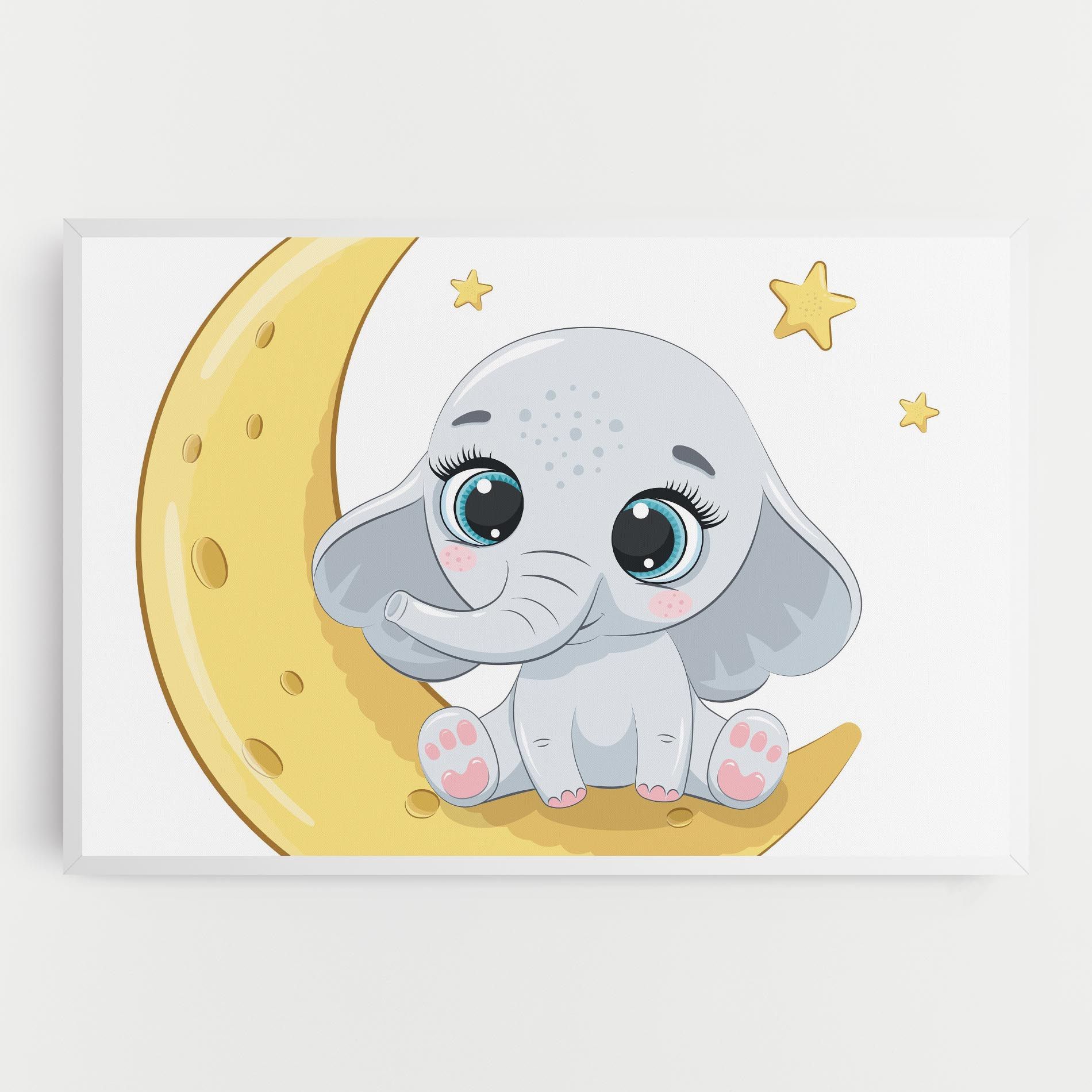 Cute Elephant Moon mockup 0