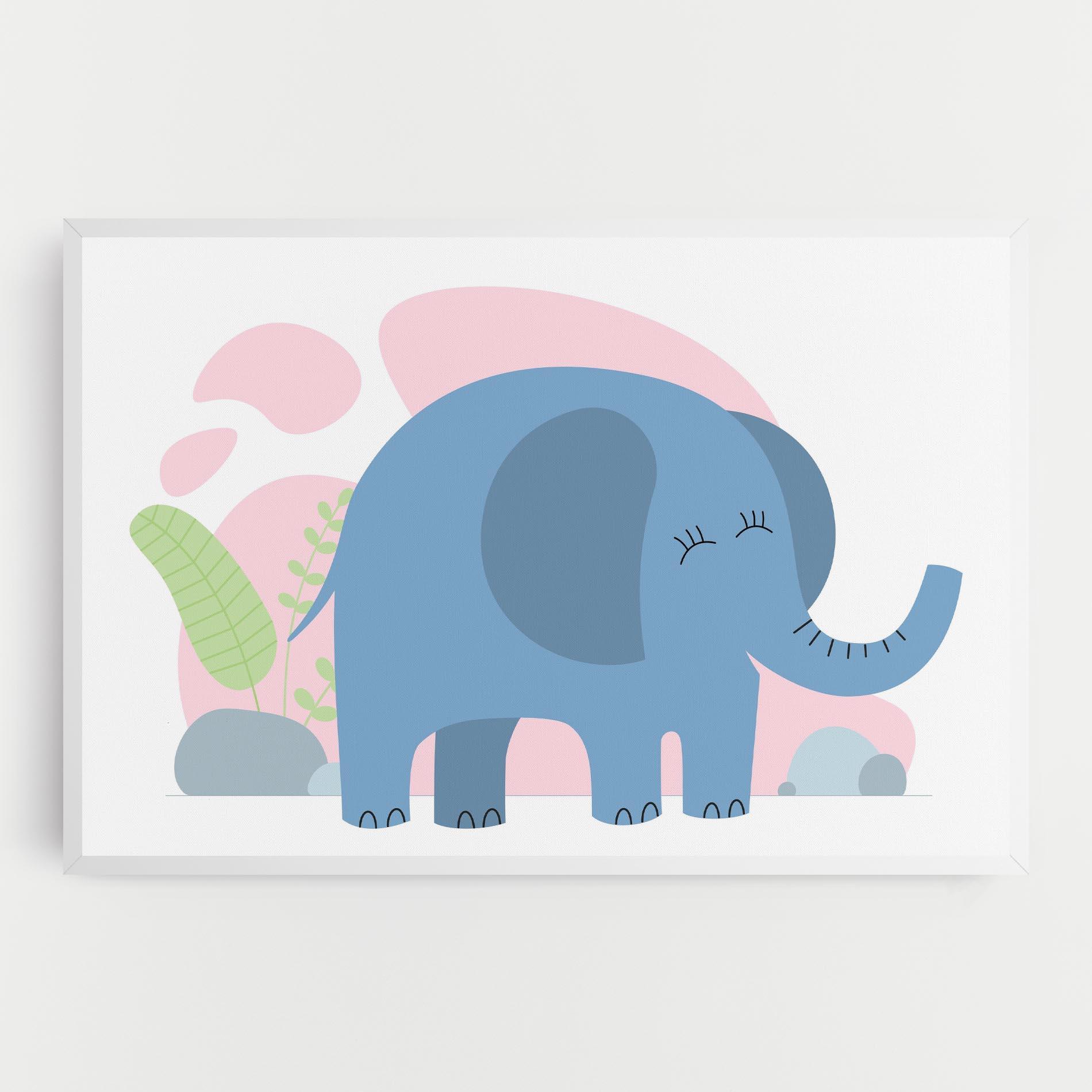 Картина на платно Leaf Cute Elephant mockup 0