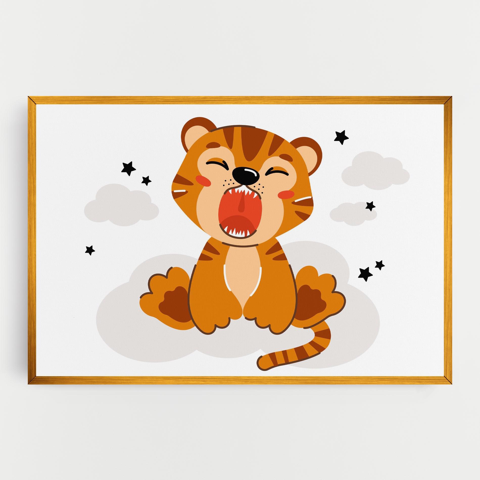 Картина на платно Cute Sleepy Tiger mockup 0