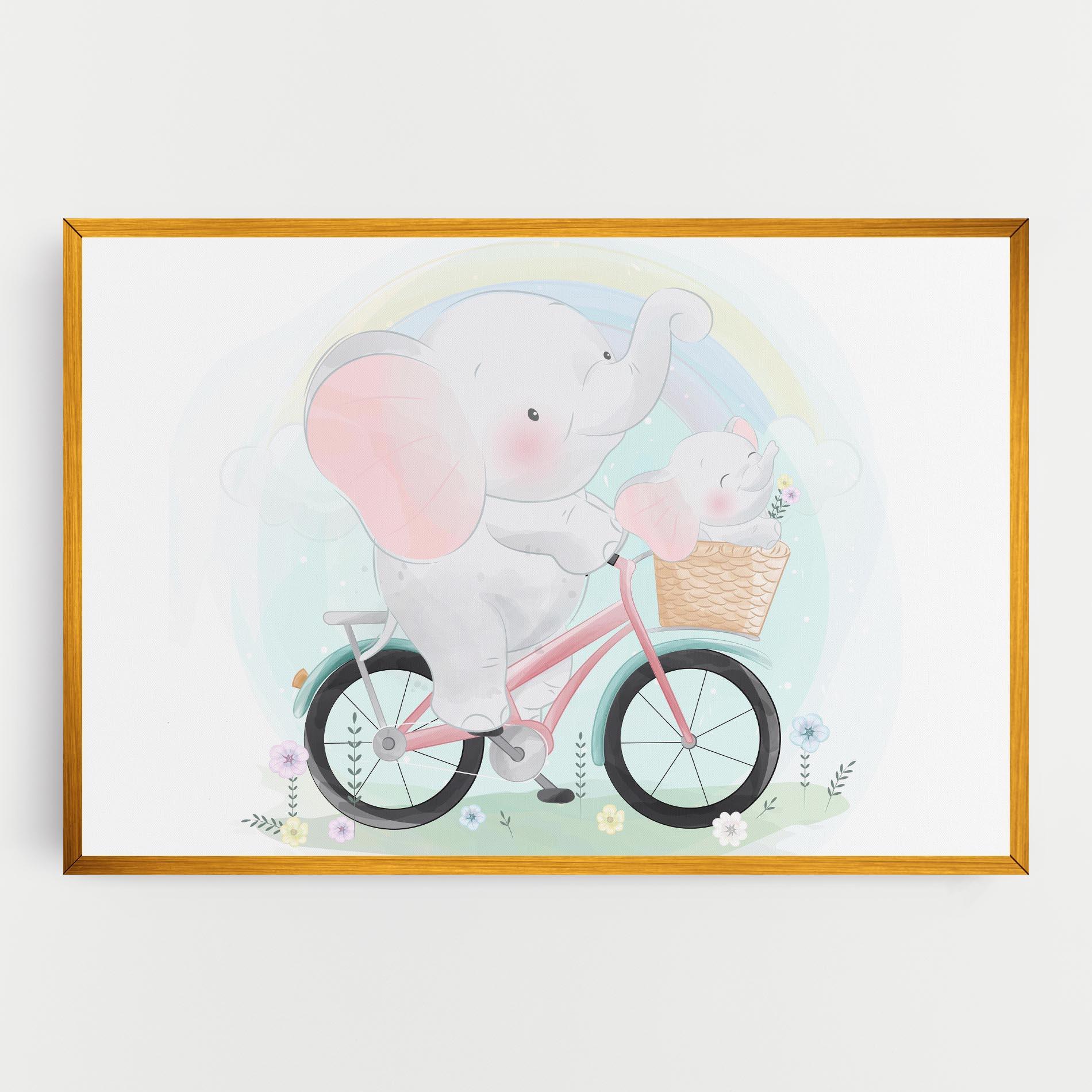 Картина на платно Elephant Bike mockup 0