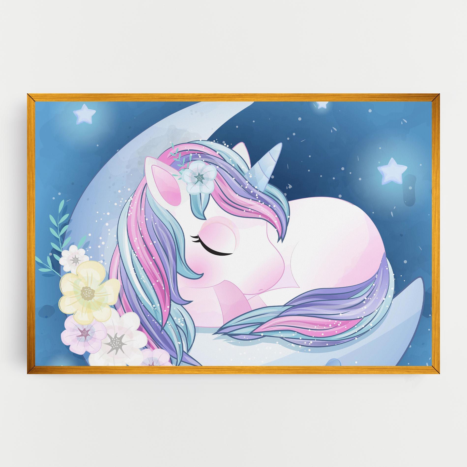 Картина на платно Moon Unicorn mockup 0