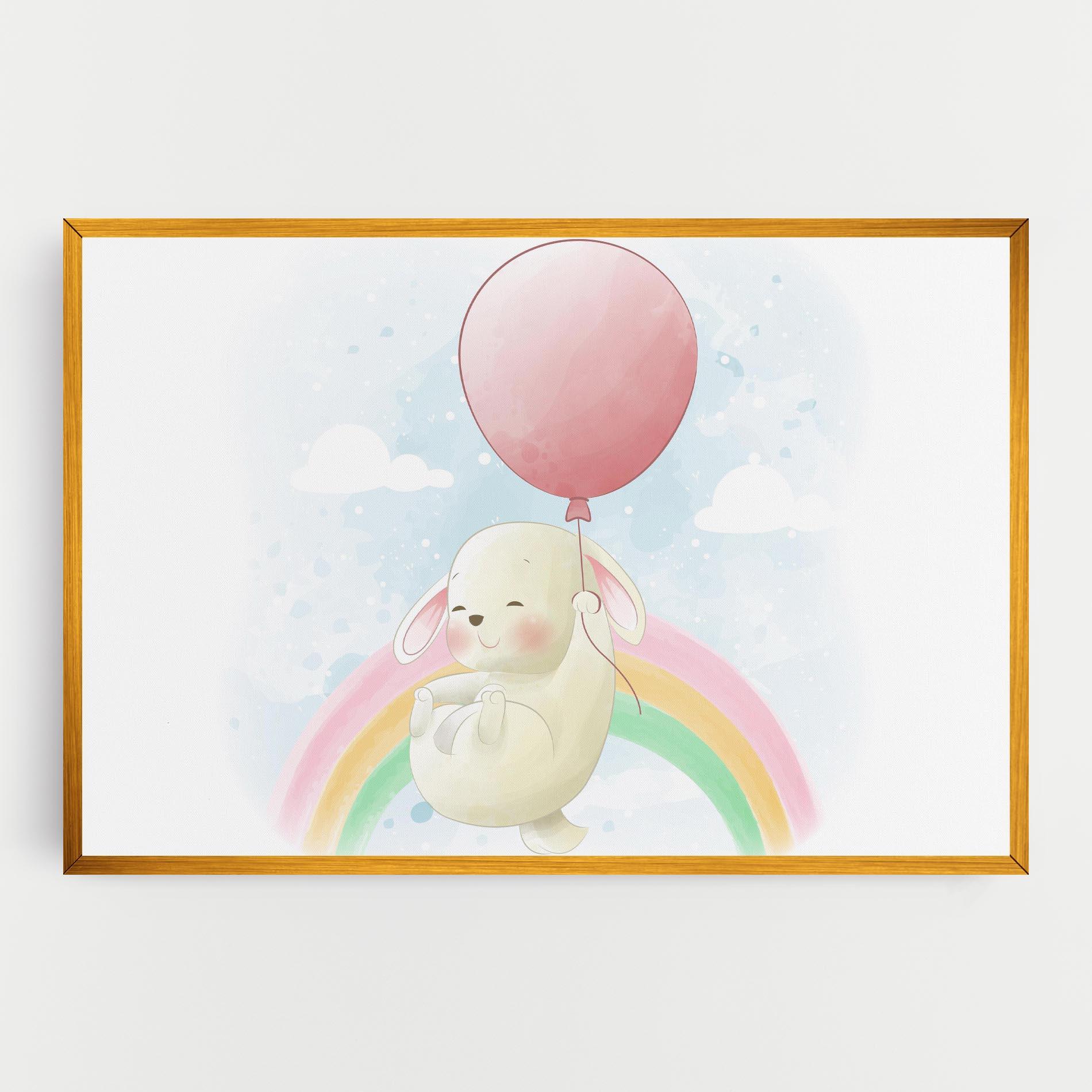 Картина на платно Rainbow Bunny Art mockup 0