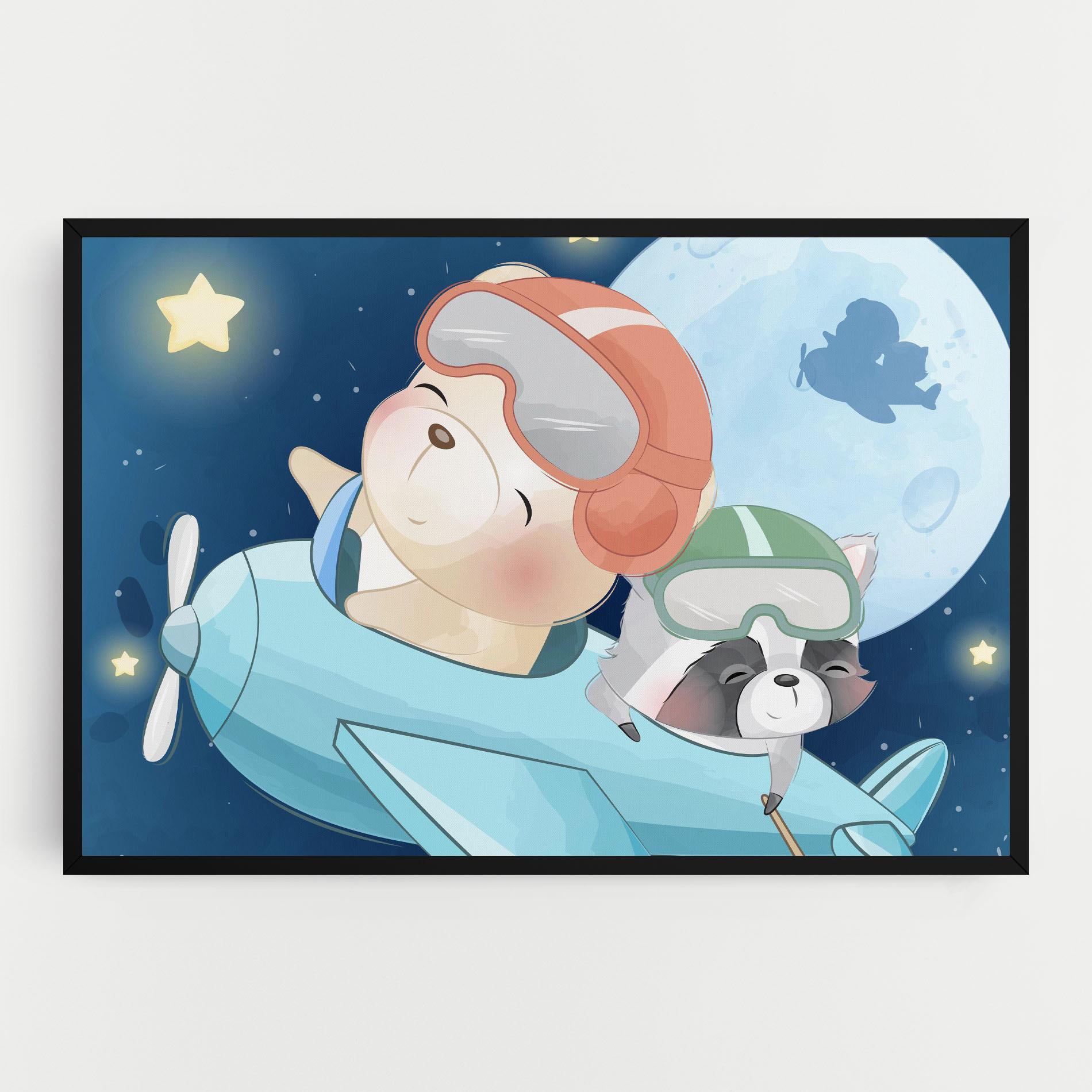 Картина на платно Bear Flying Star mockup 0