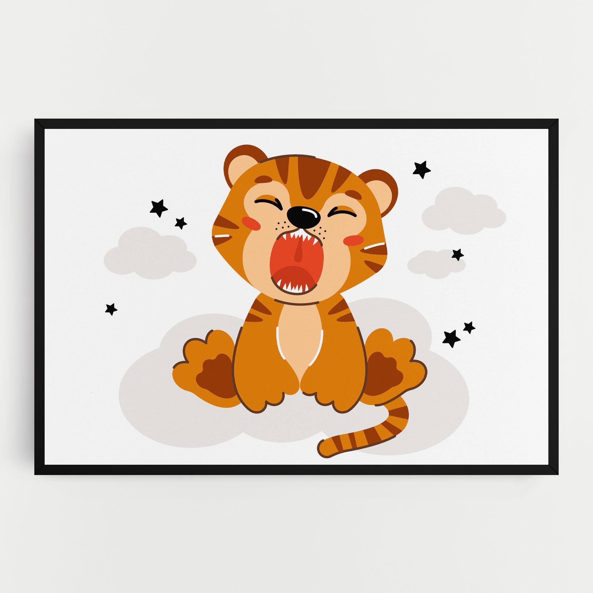 Картина на платно Cute Sleepy Tiger mockup 0