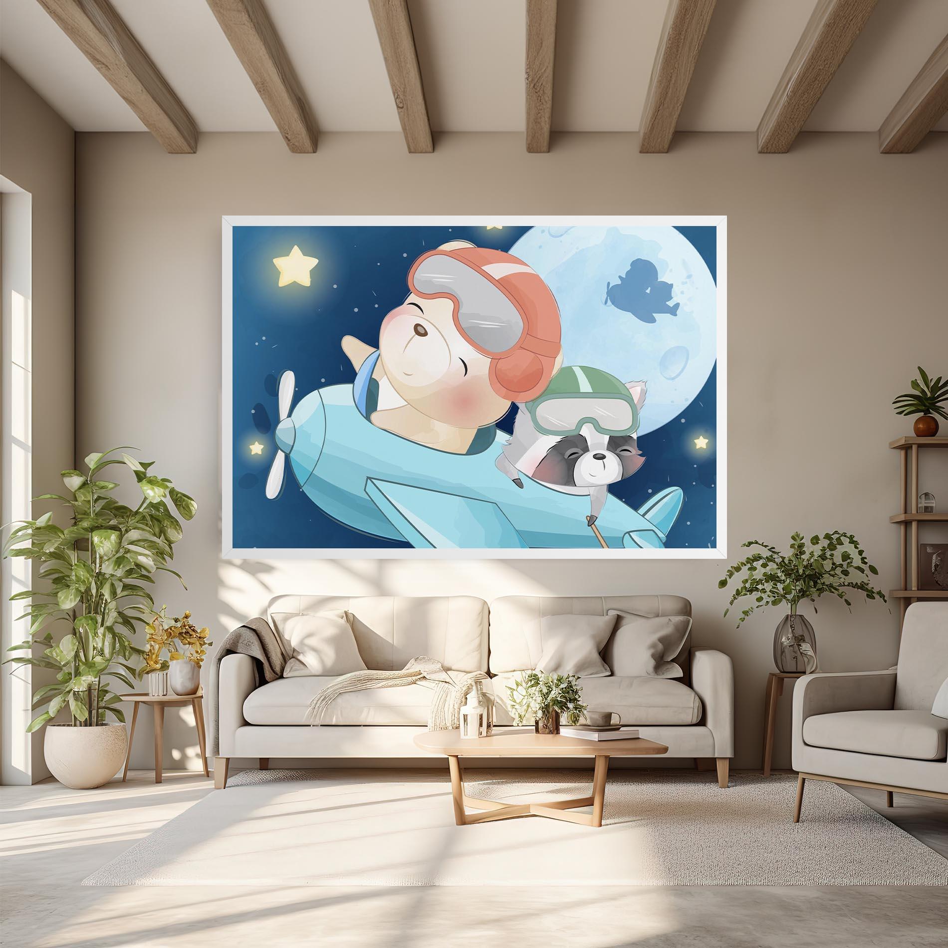 Картина на платно Bear Flying Star mockup 6