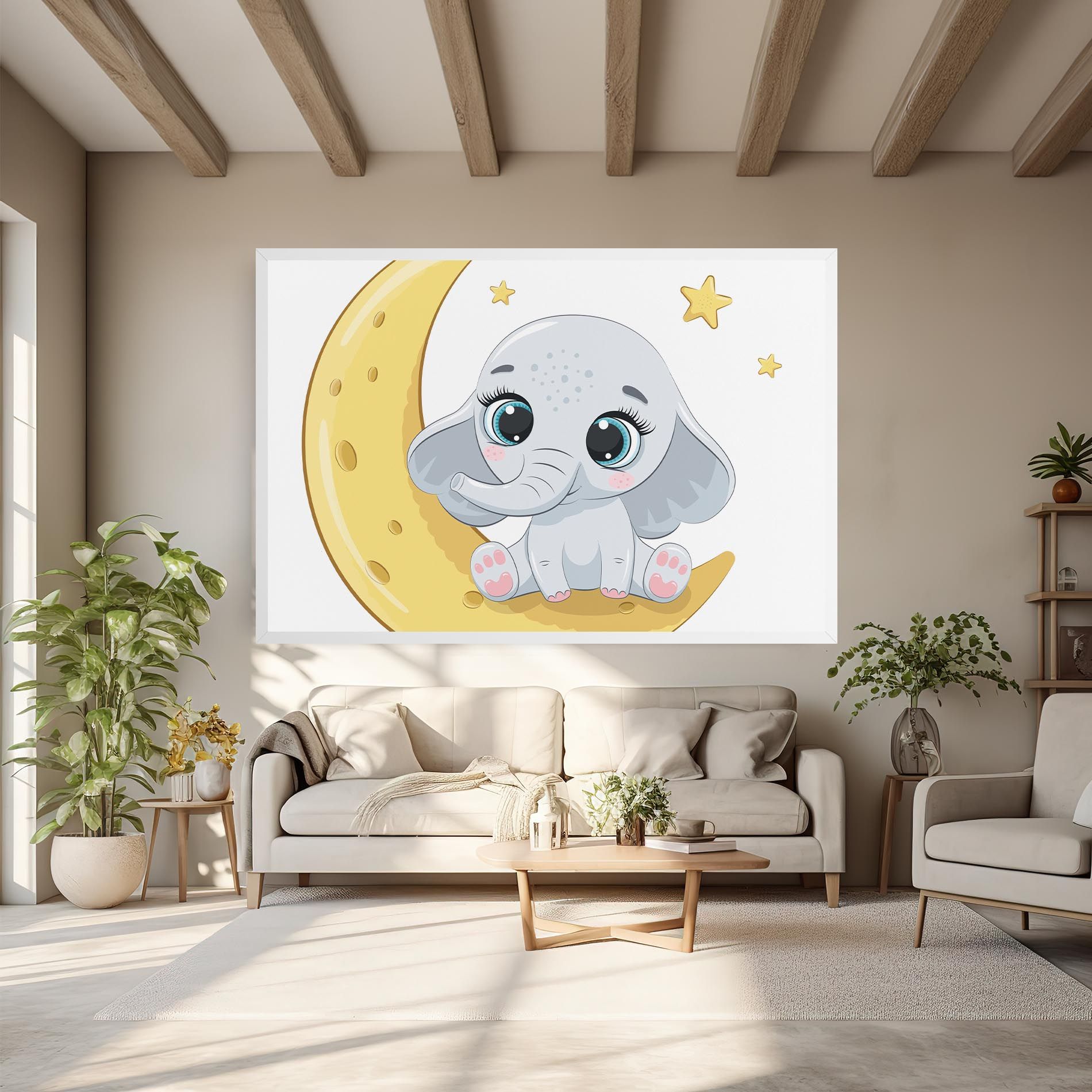 Cute Elephant Moon mockup 6