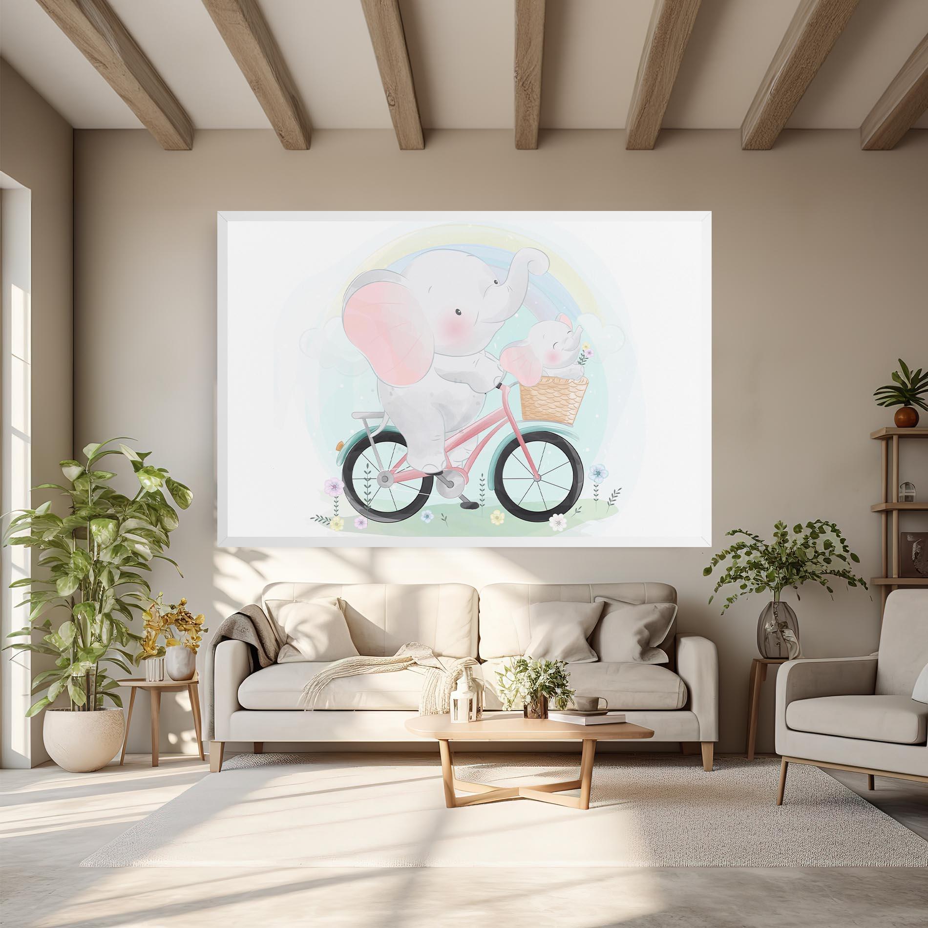 Картина на платно Elephant Bike mockup 6