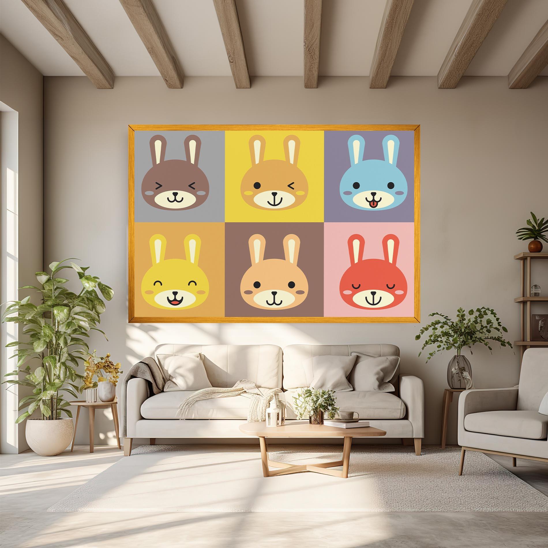 Картина на платно Bunny Colors mockup 6