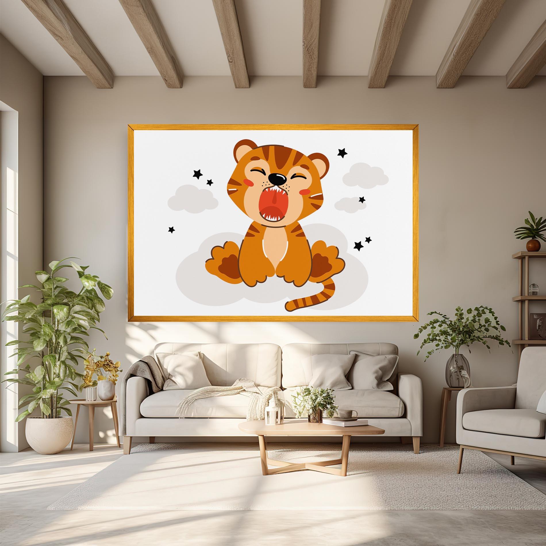 Картина на платно Cute Sleepy Tiger mockup 6