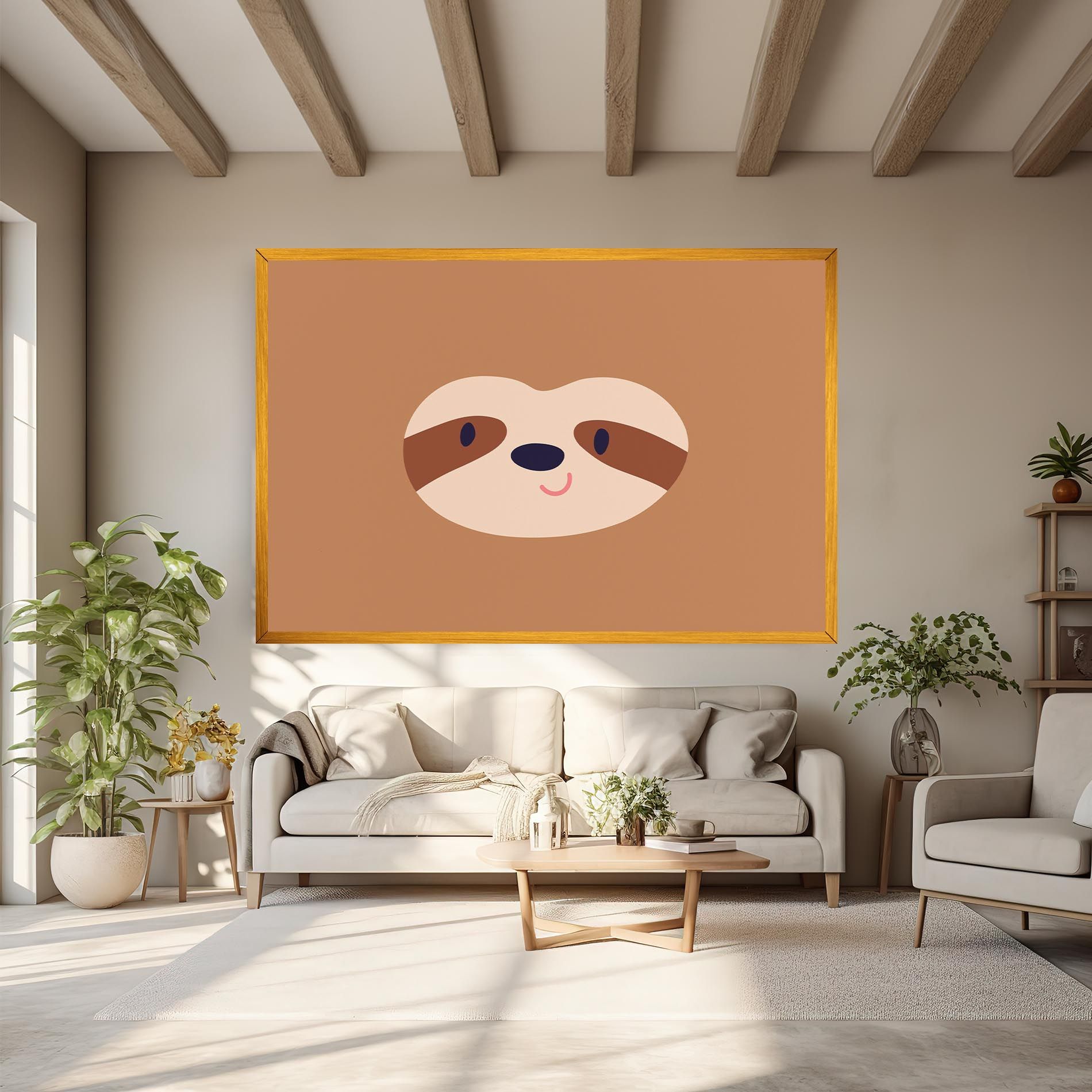 Sloth Face Portrait mockup 6