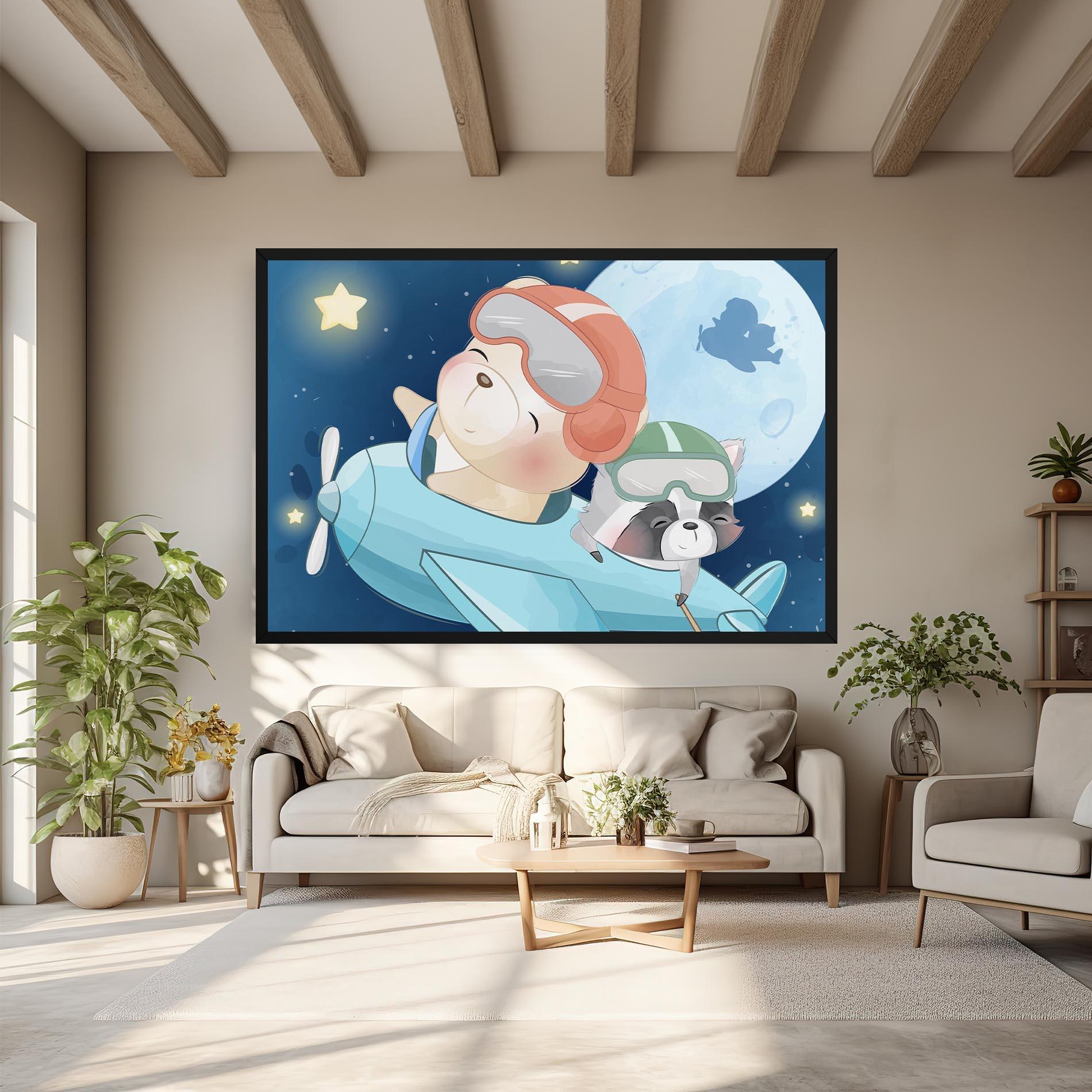 Картина на платно Bear Flying Star mockup 6