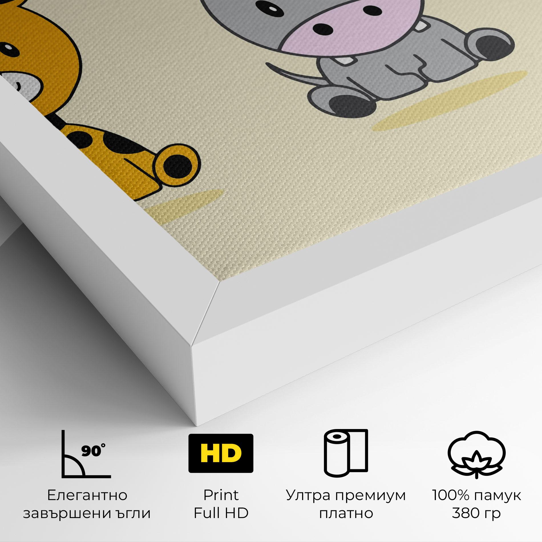 Картина на платно Cream Animals mockup 4