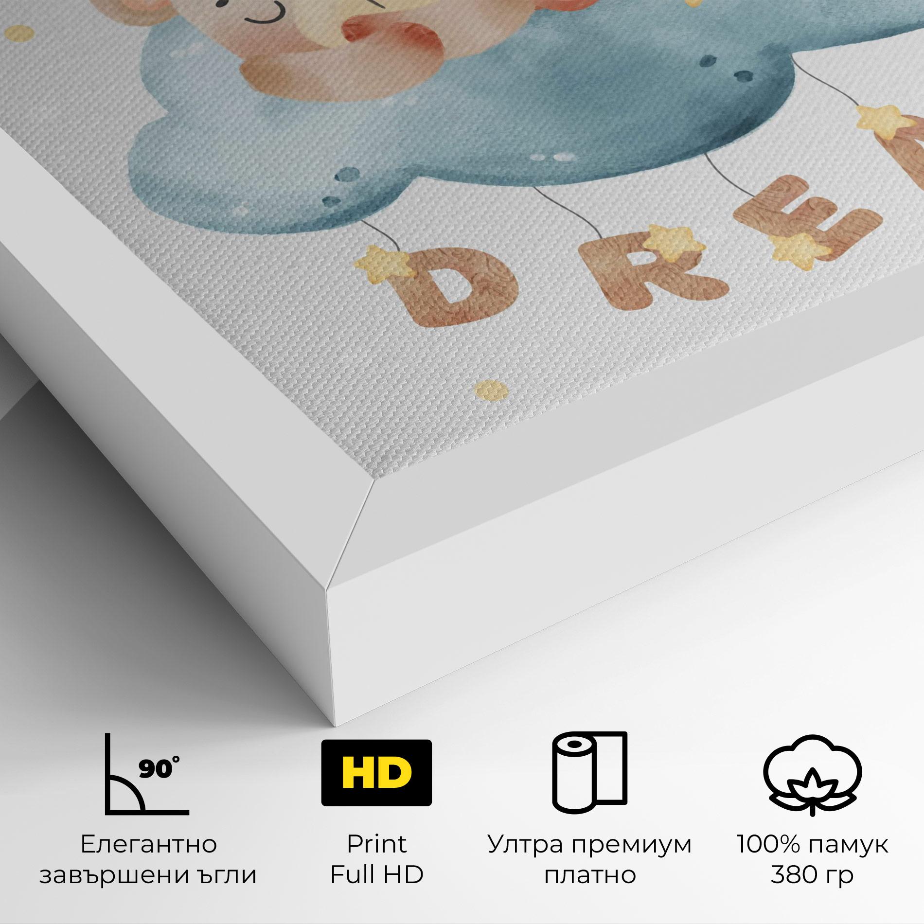 Картина на платно Dream Sleepy Bear mockup 4
