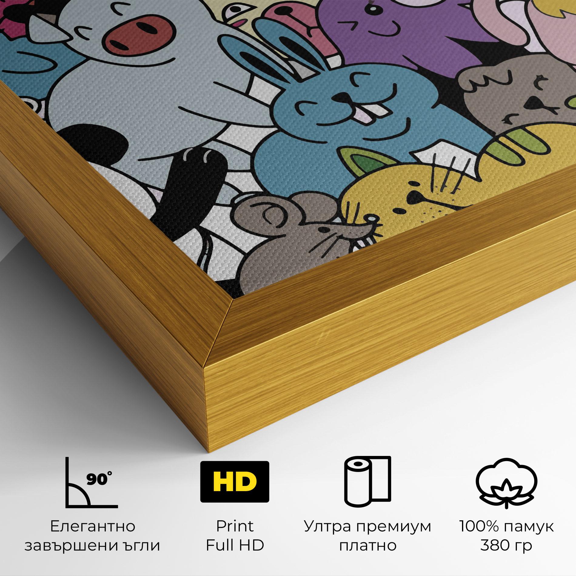 Картина на платно Animals Cartoon mockup 4