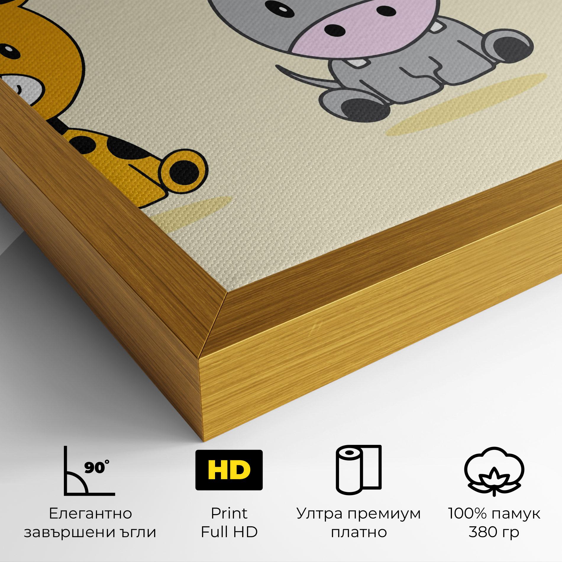 Картина на платно Cream Animals mockup 4
