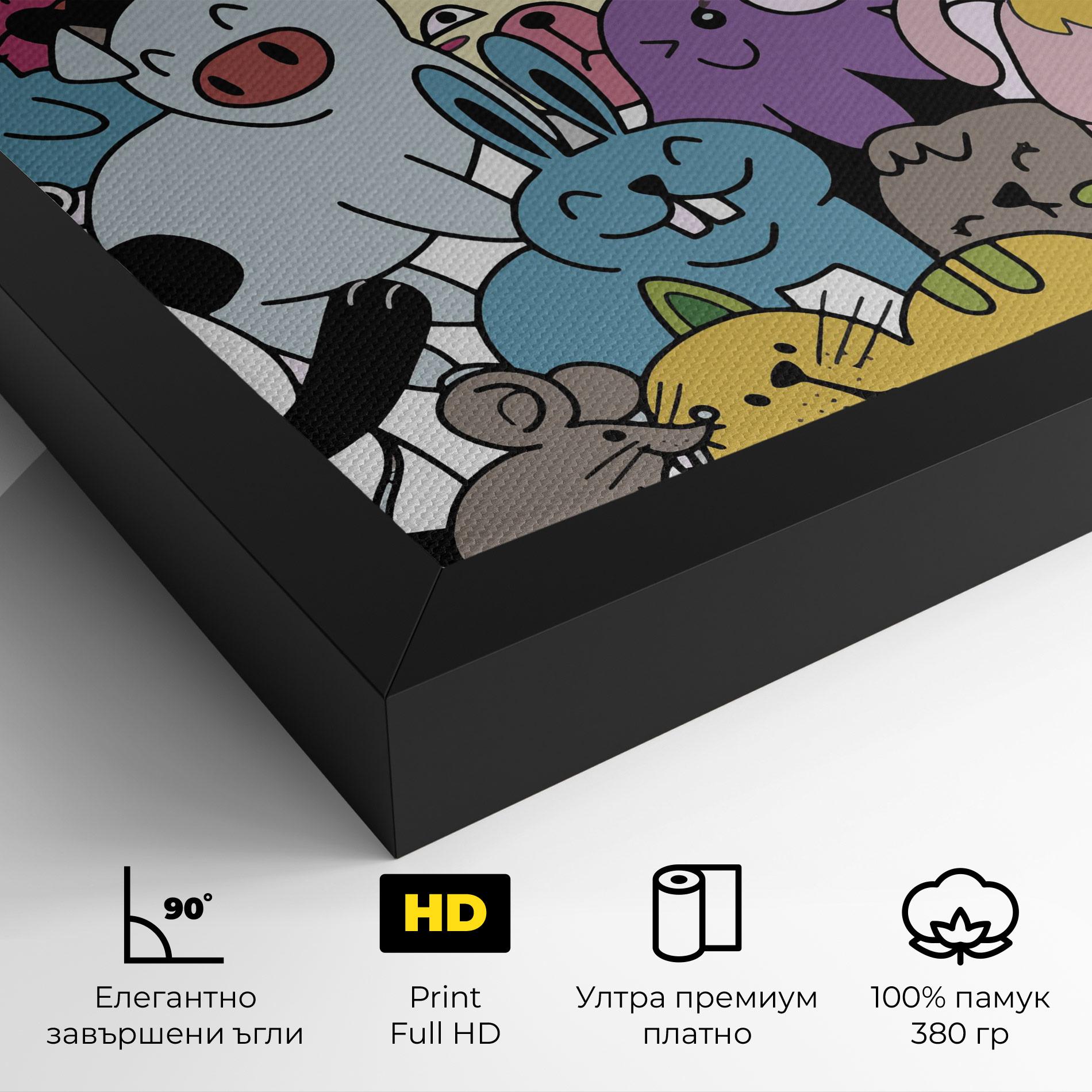 Картина на платно Animals Cartoon mockup 4