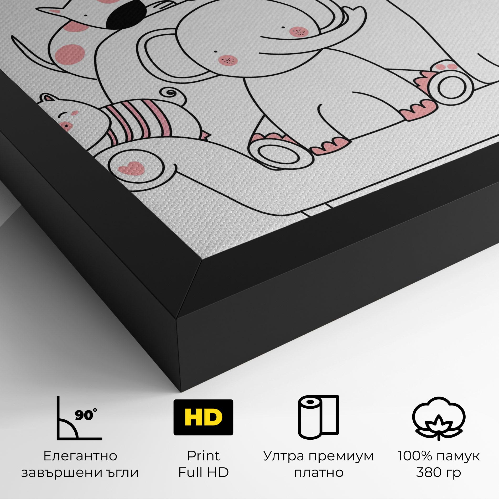 Картина на платно Be Happy Animals mockup 4