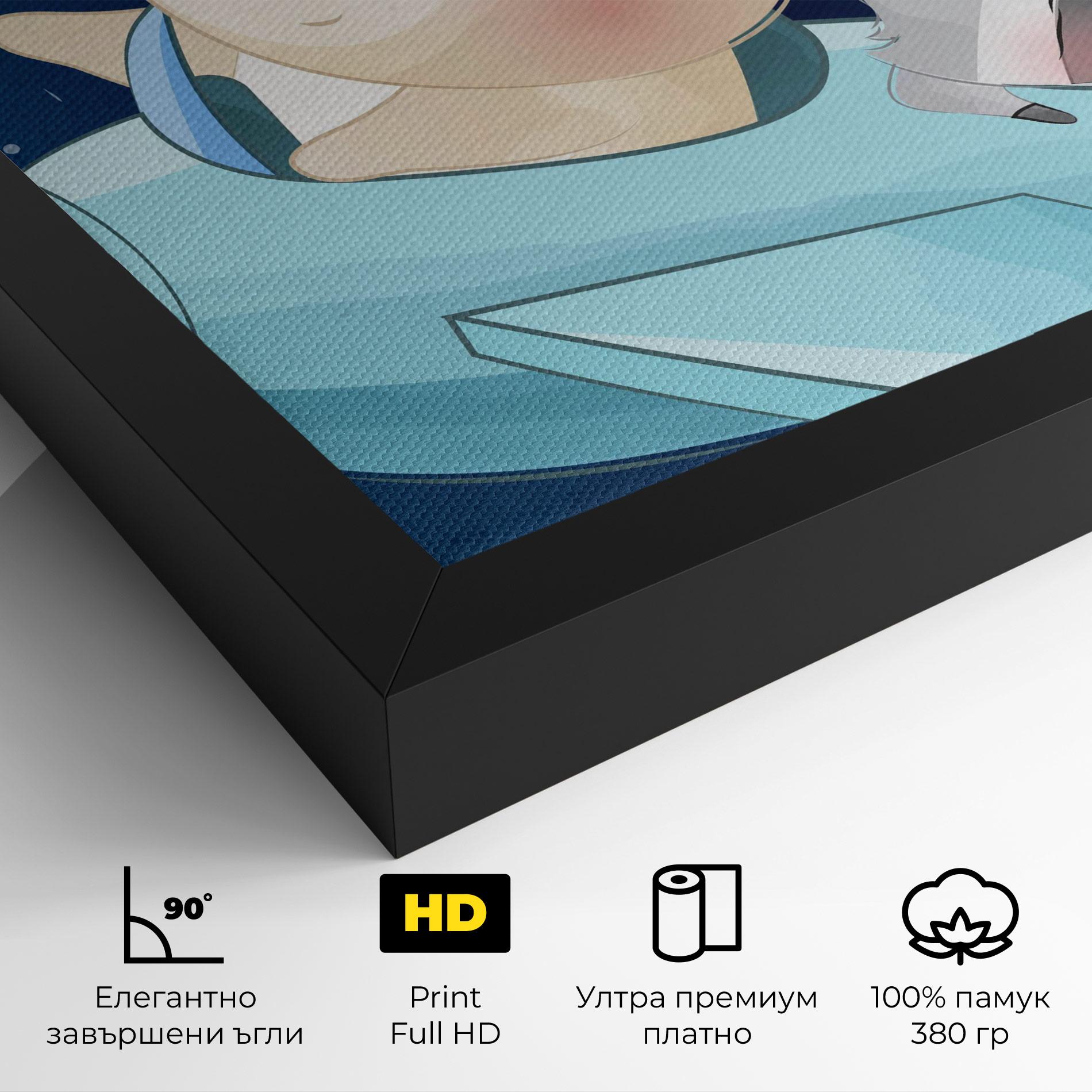 Картина на платно Bear Flying Star mockup 4