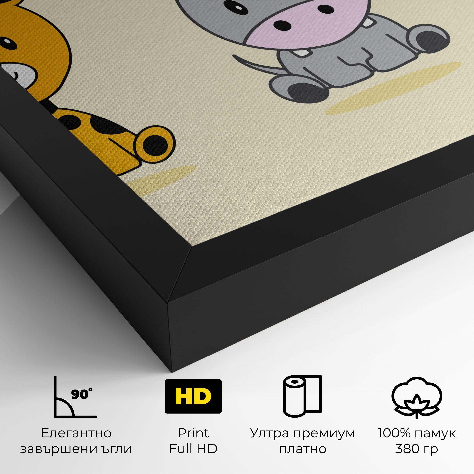 Картина на платно Cream Animals mockup 4