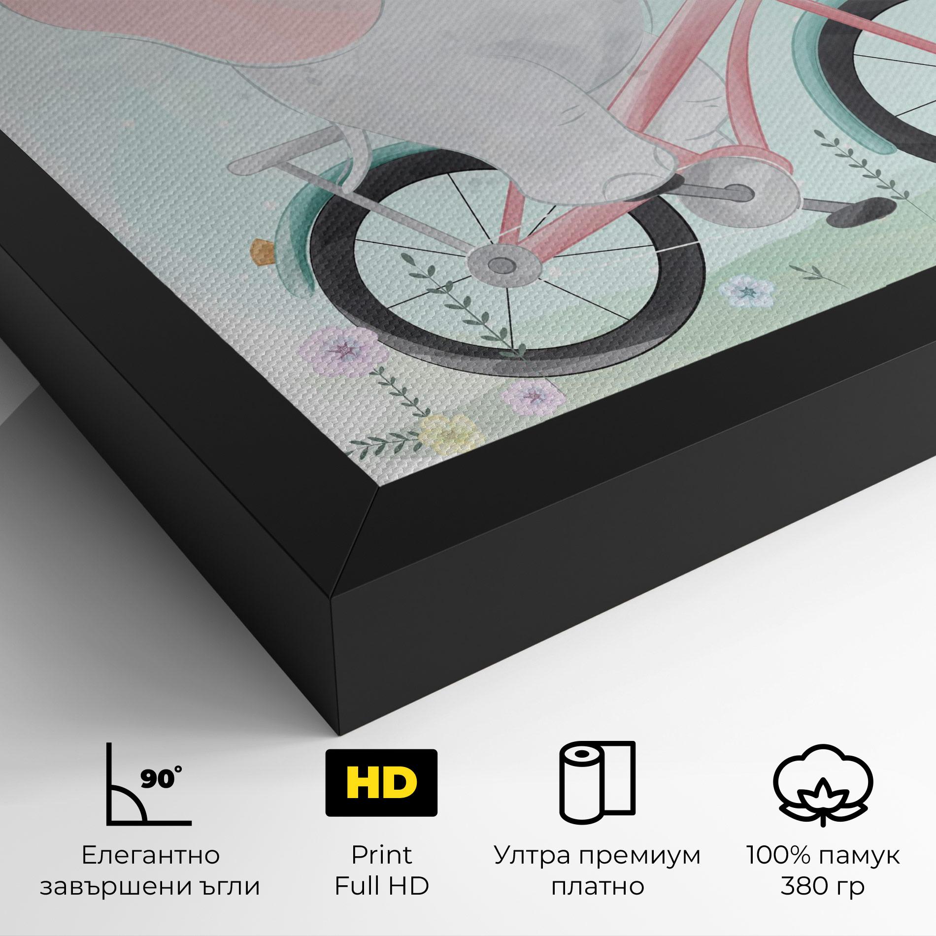 Картина на платно Elephant Bike mockup 4