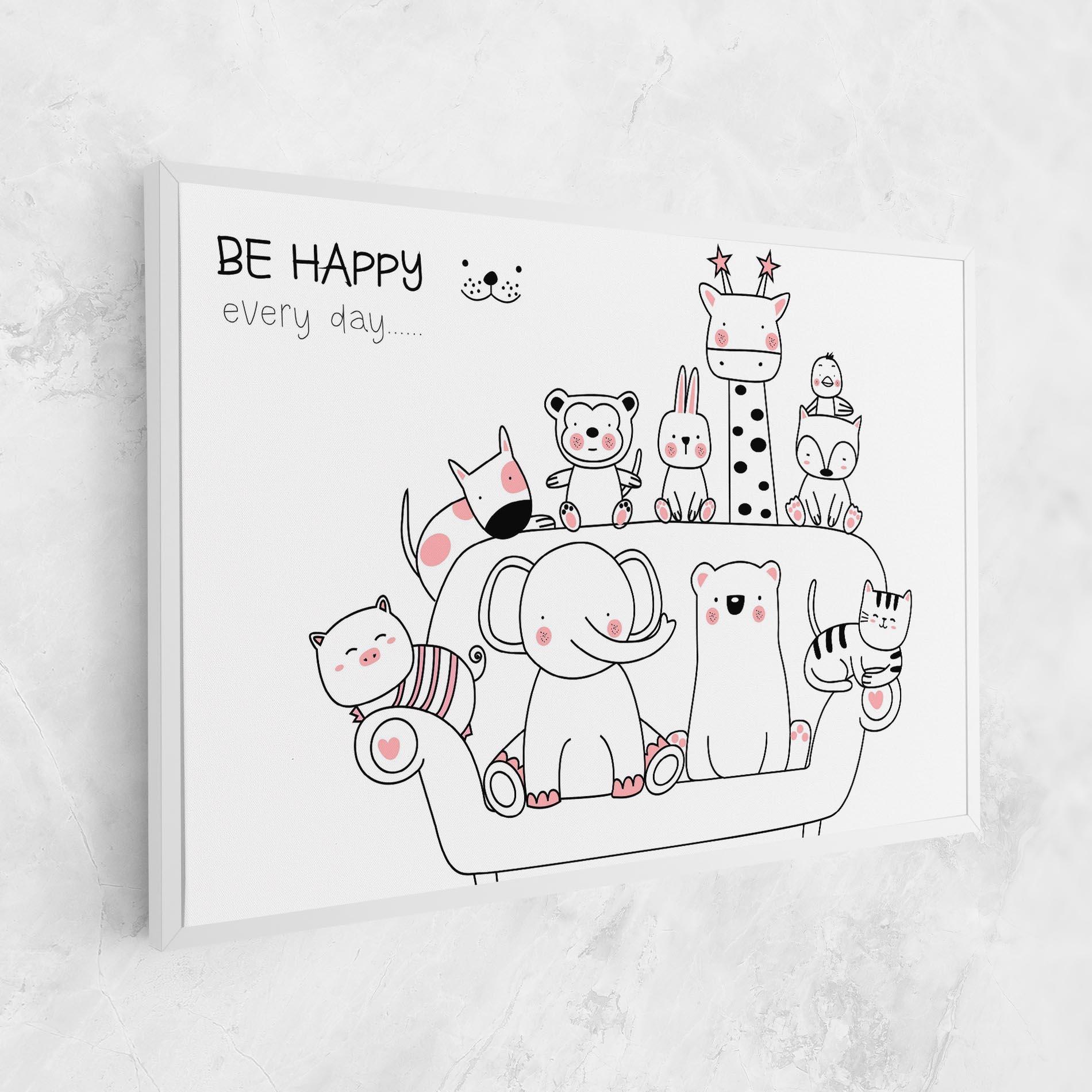 Картина на платно Be Happy Animals mockup 1