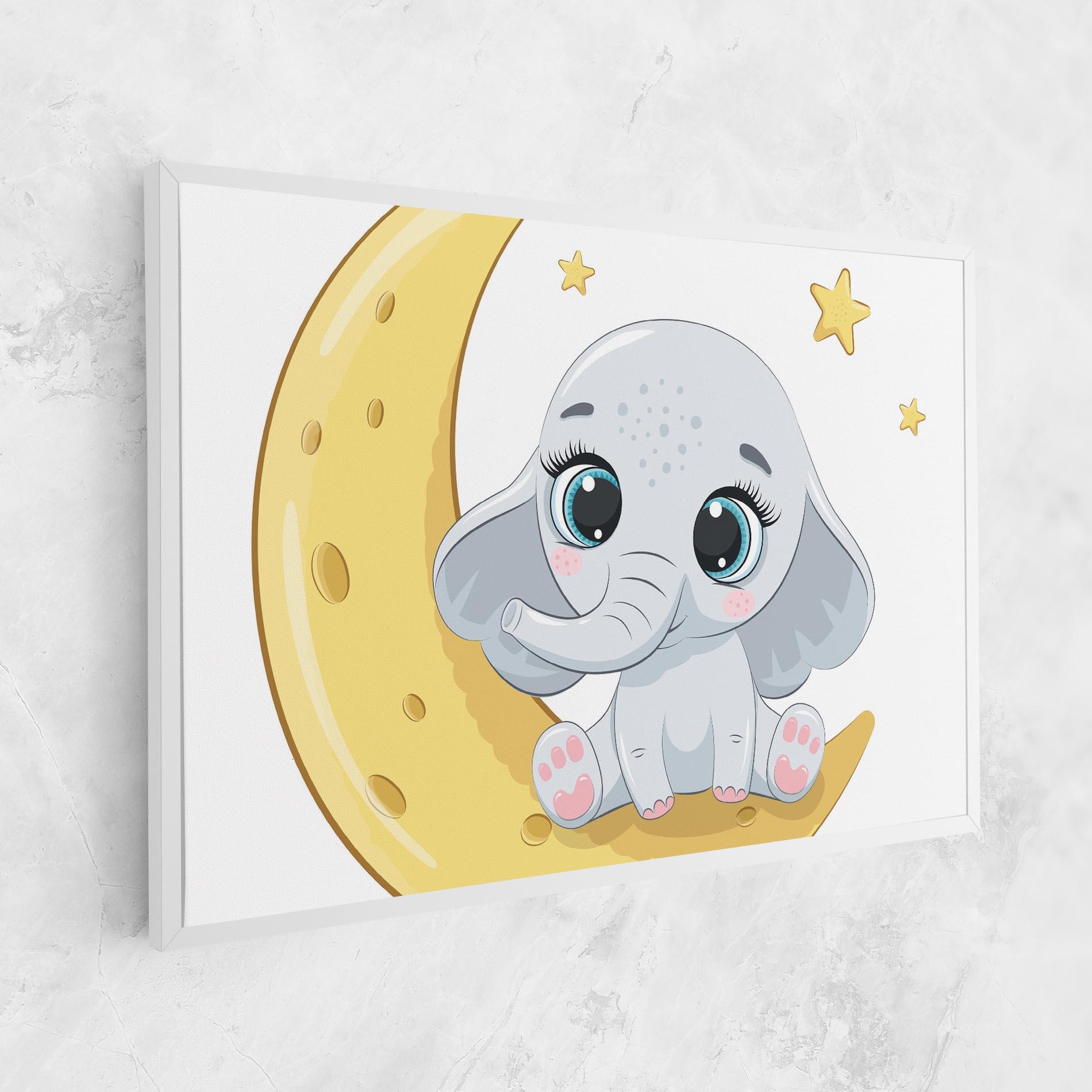 Картина на платно Cute Elephant Moon mockup 1