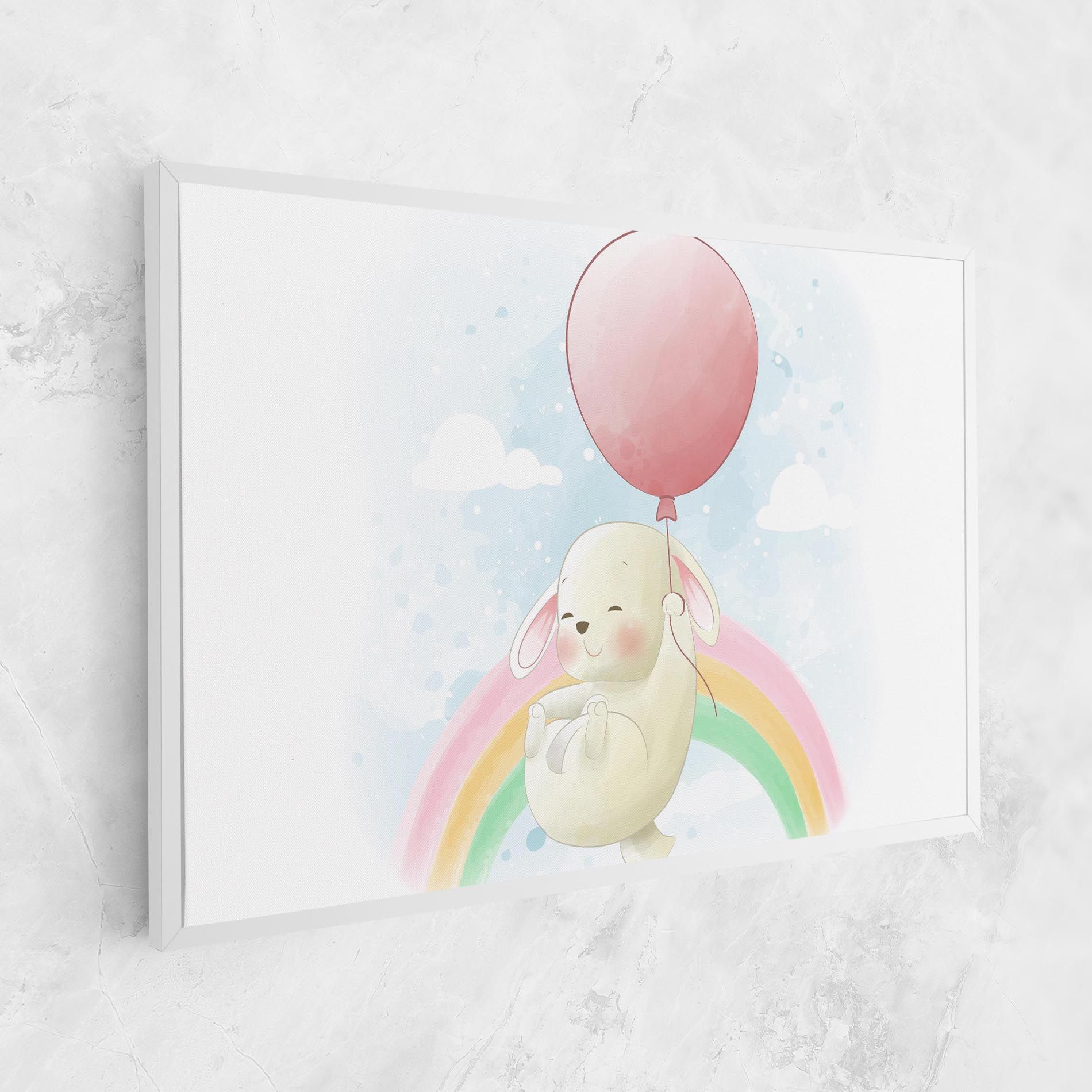Rainbow Bunny Art mockup 1