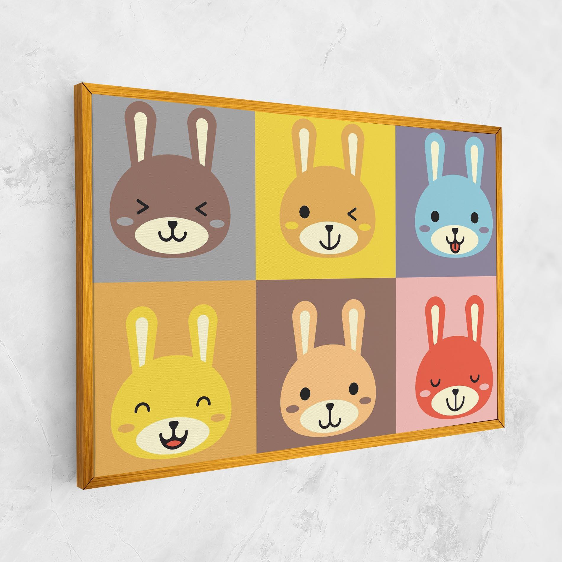 Картина на платно Bunny Colors mockup 1