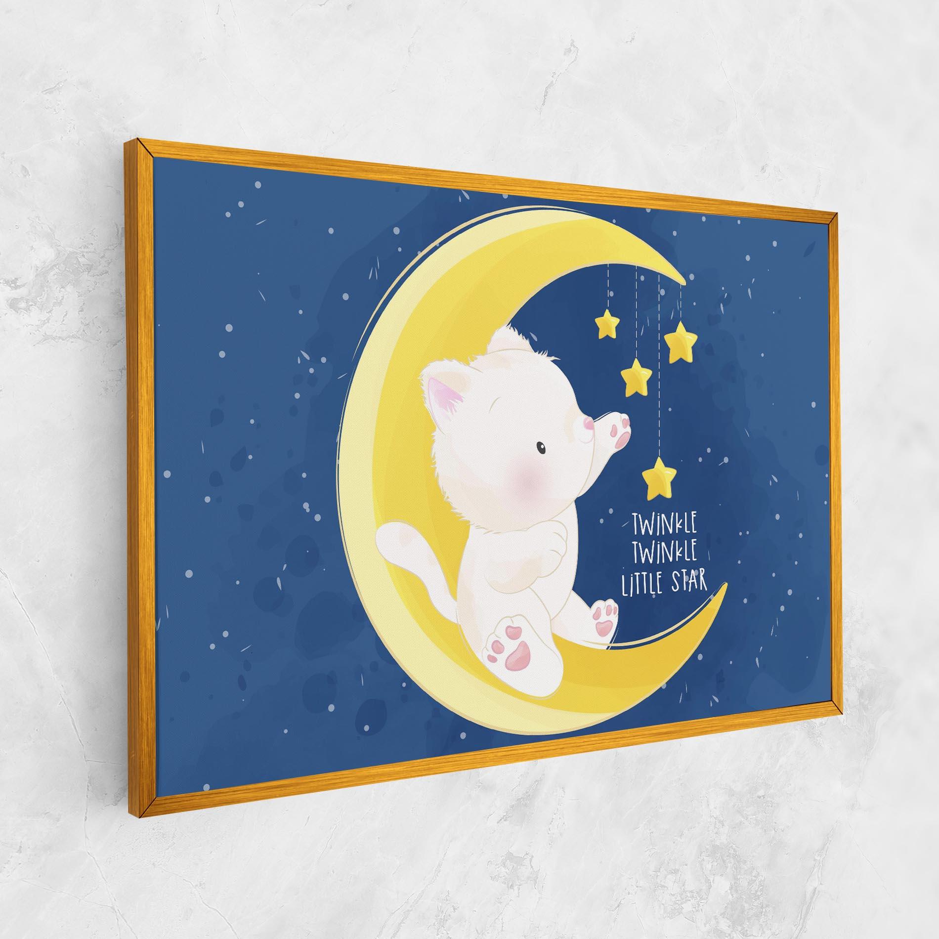 Картина на платно Cat Moon Star mockup 1