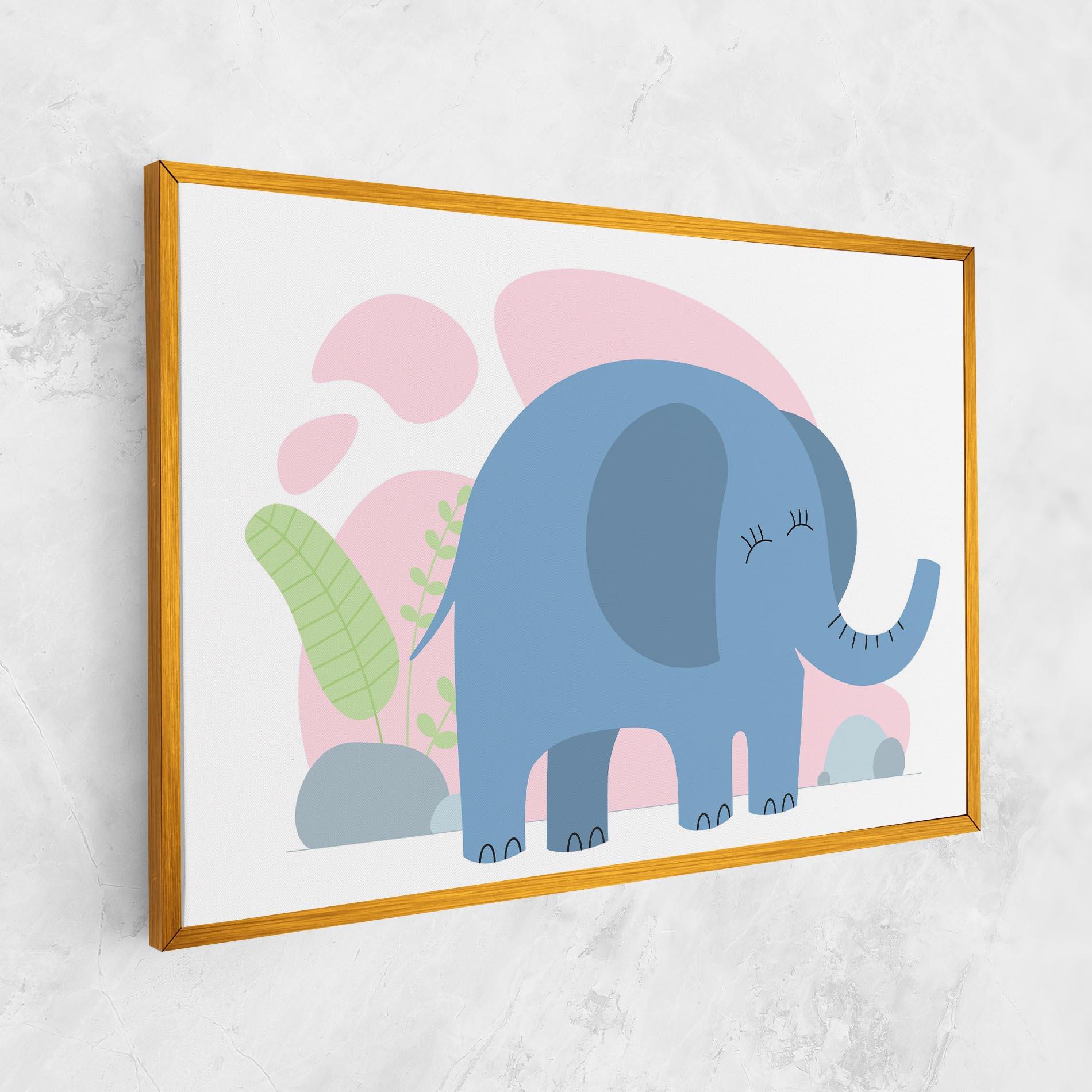 Картина на платно Leaf Cute Elephant mockup 1