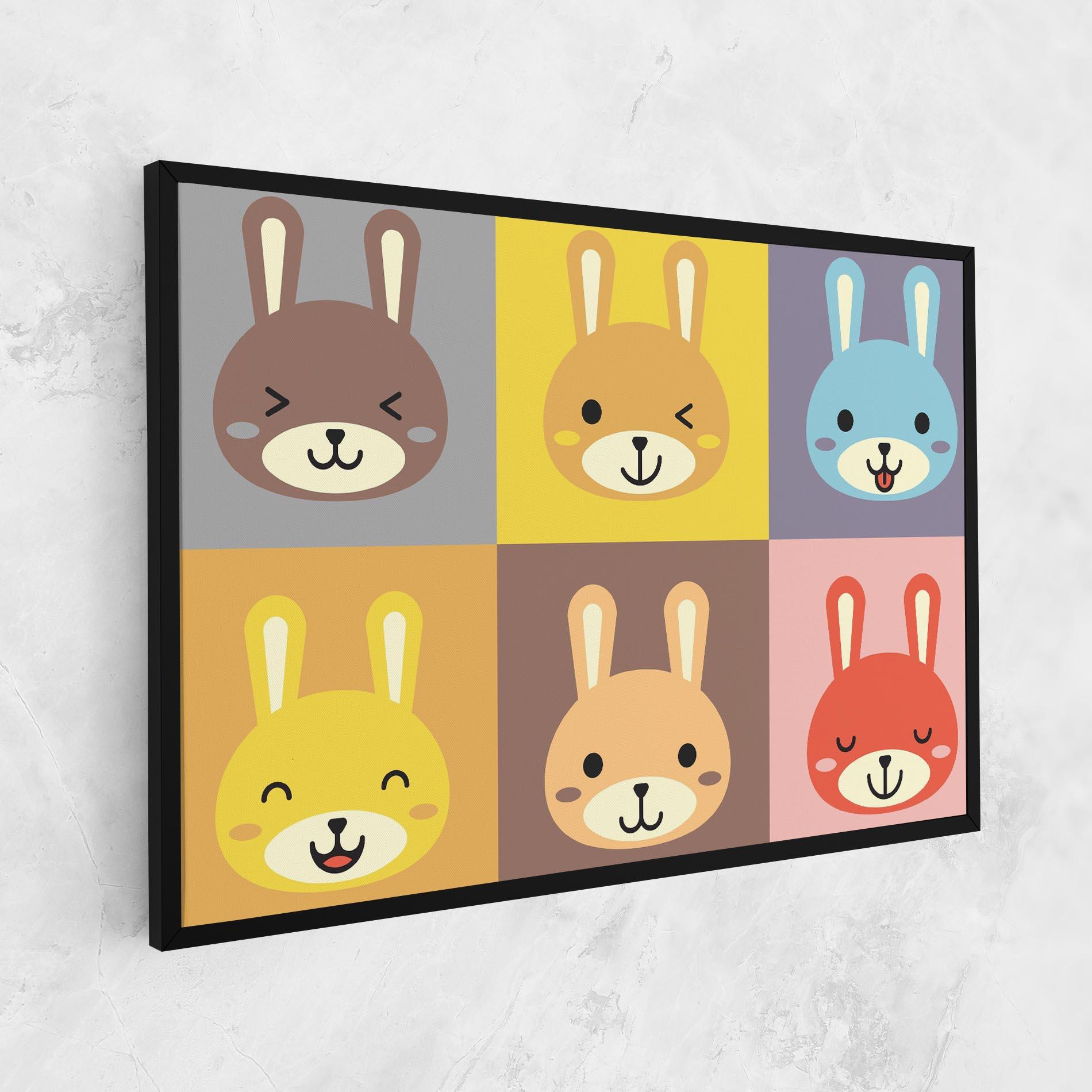 Картина на платно Bunny Colors mockup 1