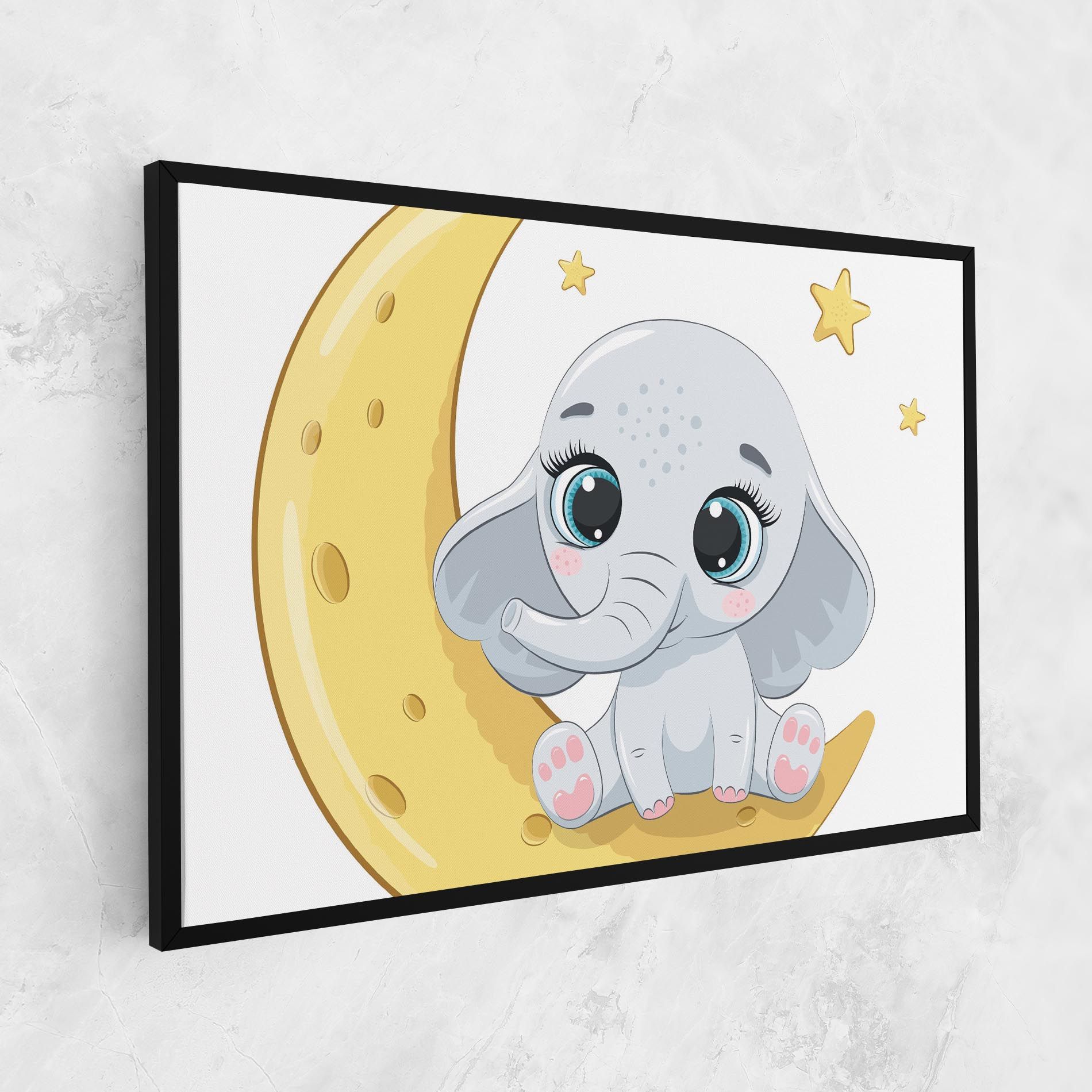 Cute Elephant Moon mockup 1