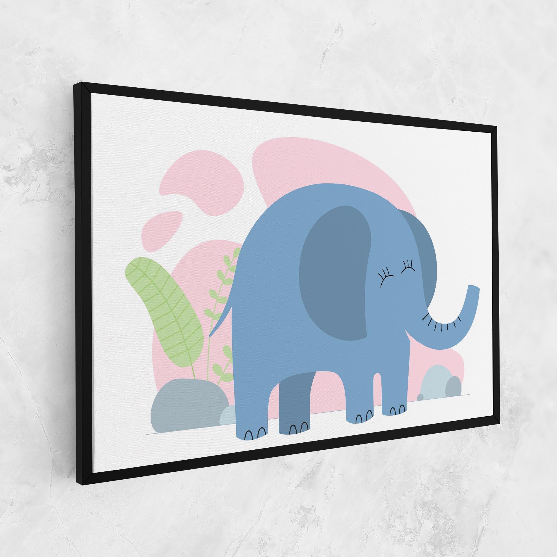 Картина на платно Leaf Cute Elephant mockup 1