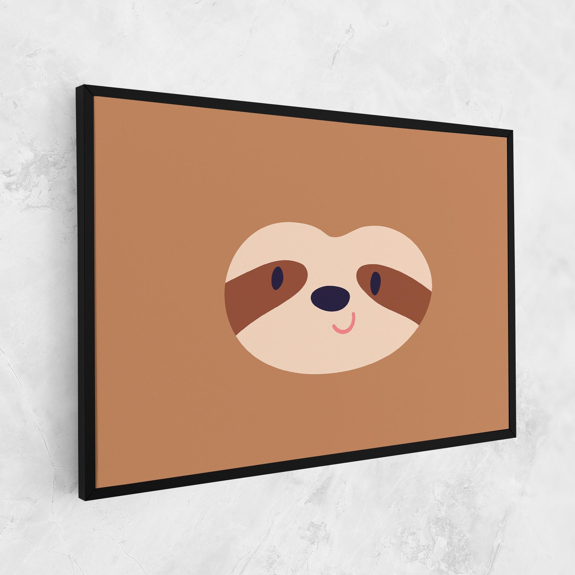 Картина на платно Sloth Face Portrait mockup 1