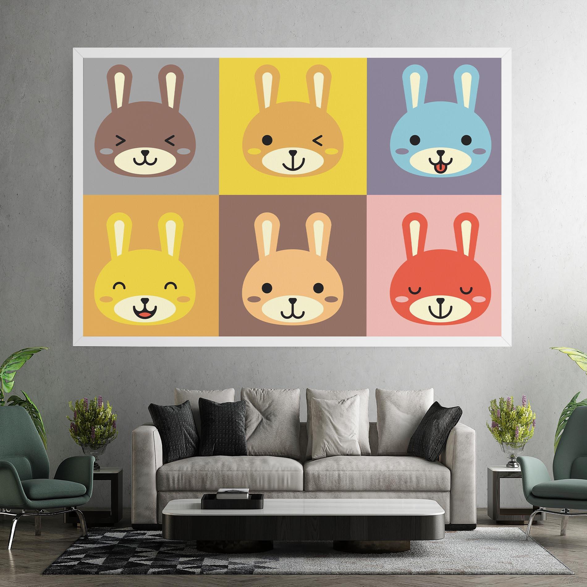 Картина на платно Bunny Colors mockup 7