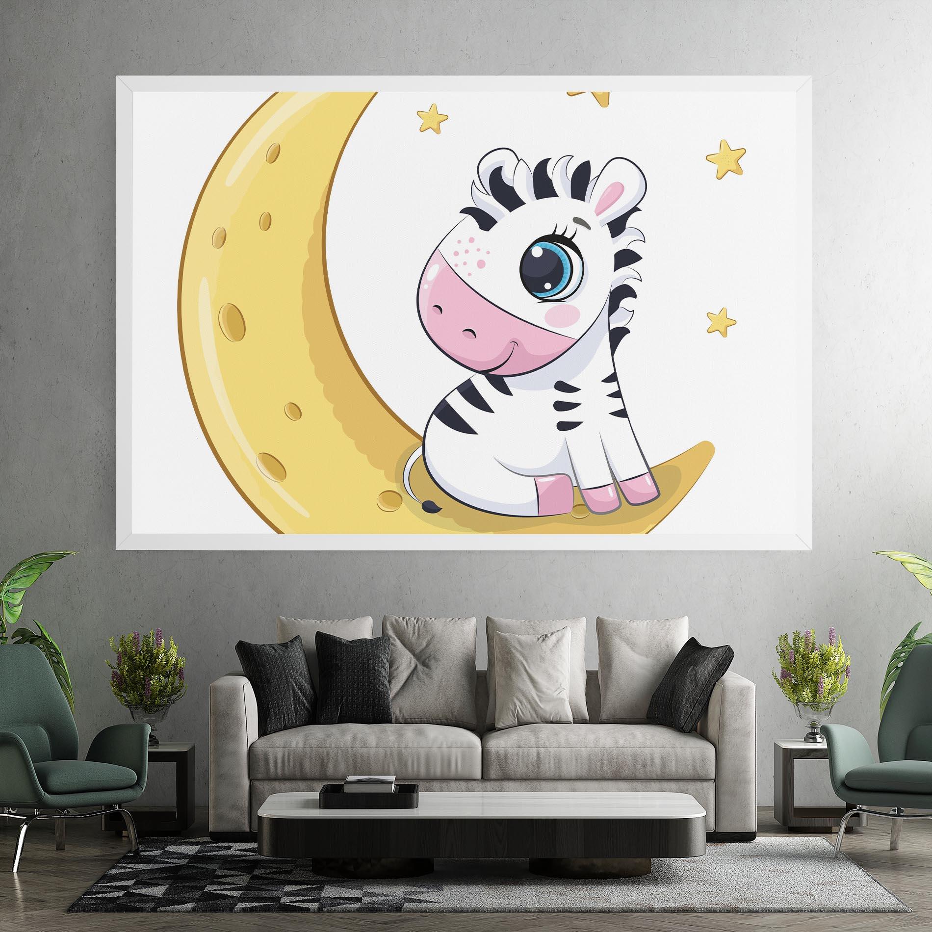 Картина на платно Cute Zebra Moon mockup 7