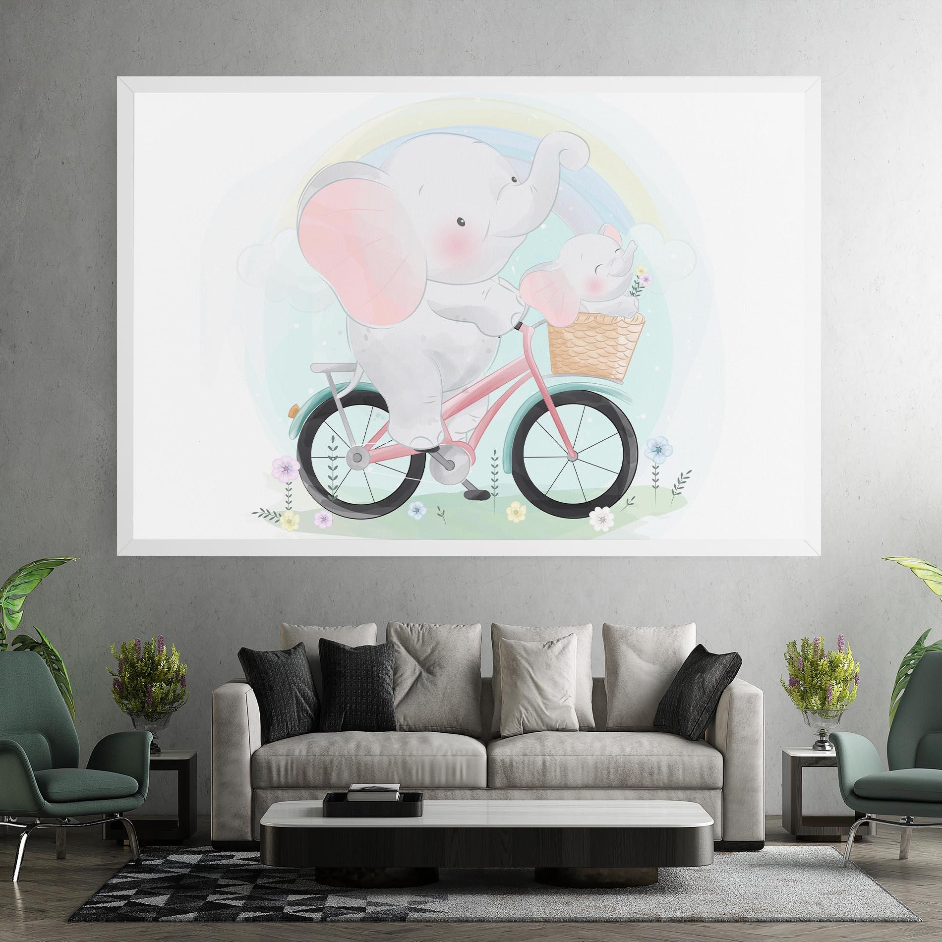 Картина на платно Elephant Bike mockup 7