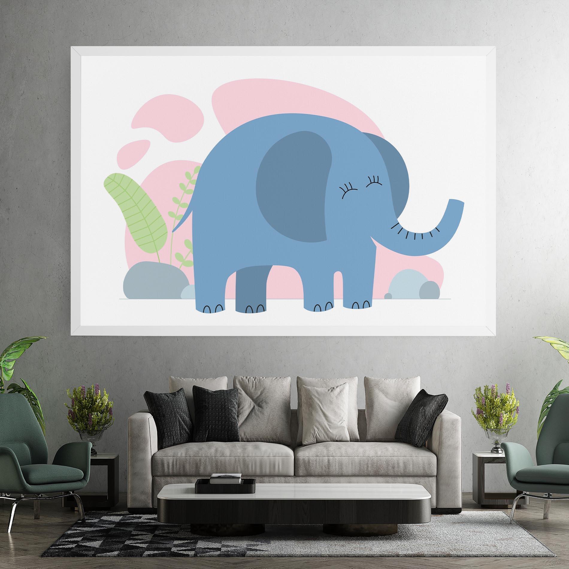 Картина на платно Leaf Cute Elephant mockup 7