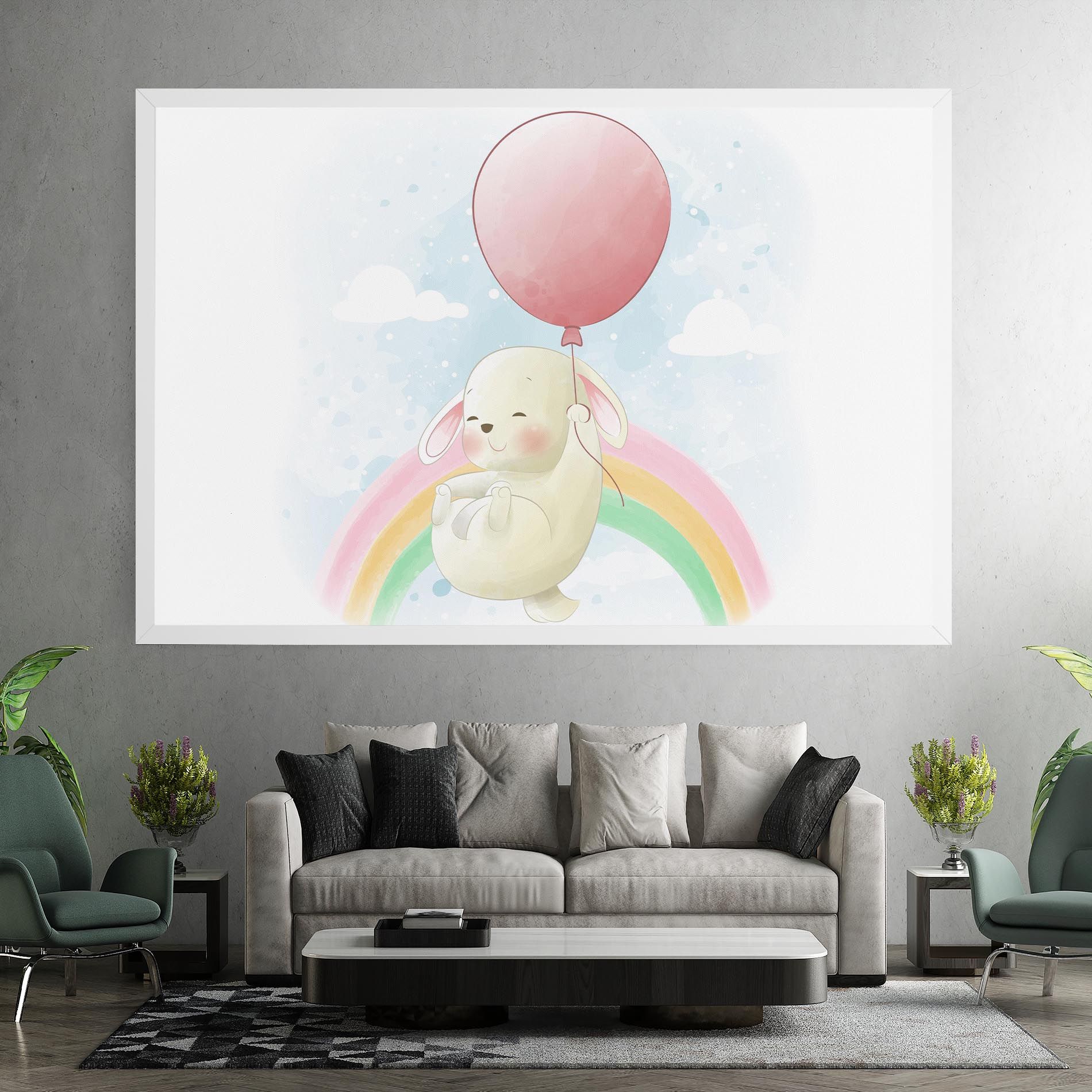 Rainbow Bunny Art mockup 7