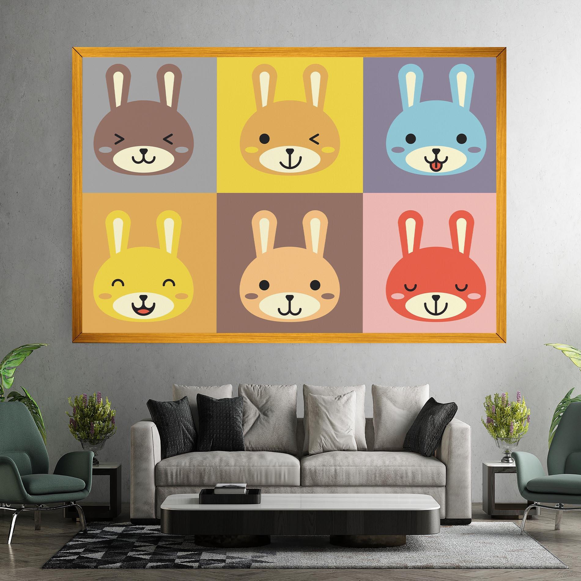 Картина на платно Bunny Colors mockup 7