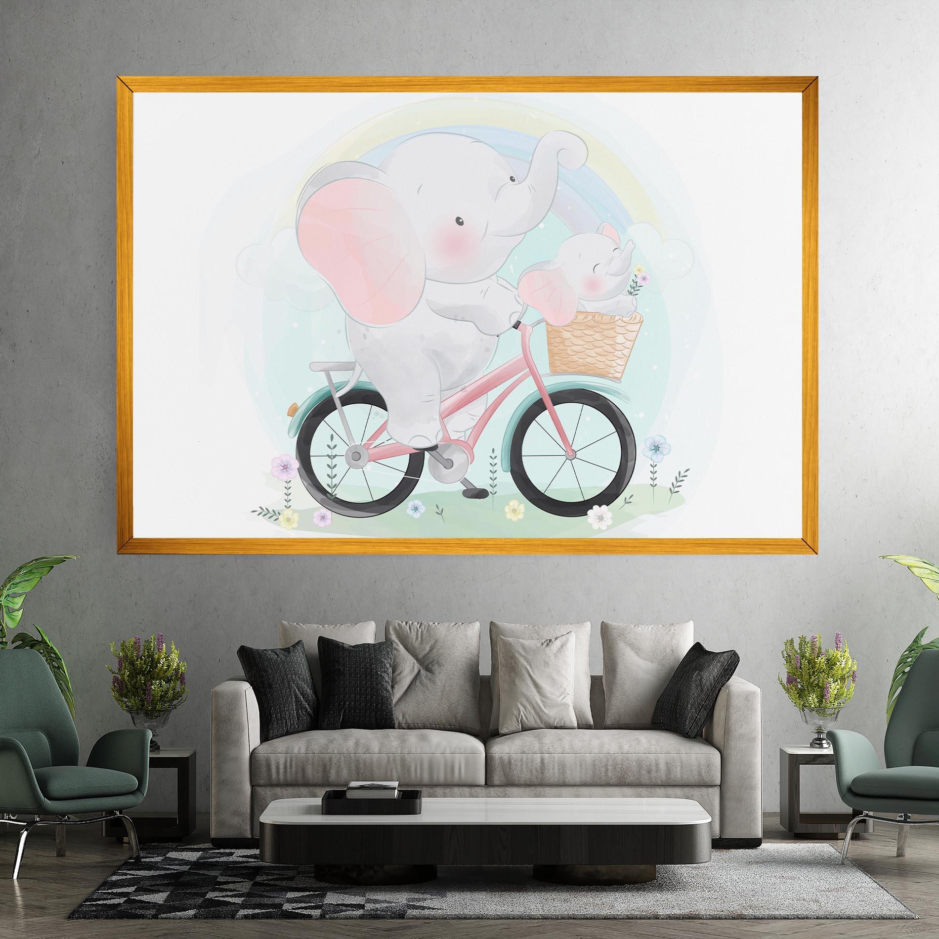 Картина на платно Elephant Bike mockup 7